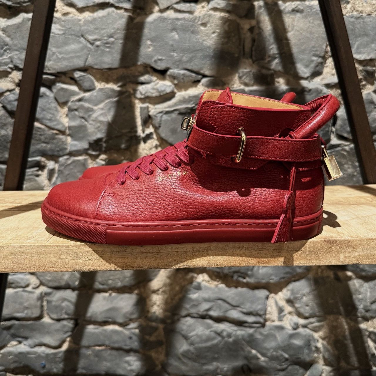 Buscemi Buscemi Red Leather 100MM High Top Sneakers Size US 9 / EU 42 - 6 Thumbnail
