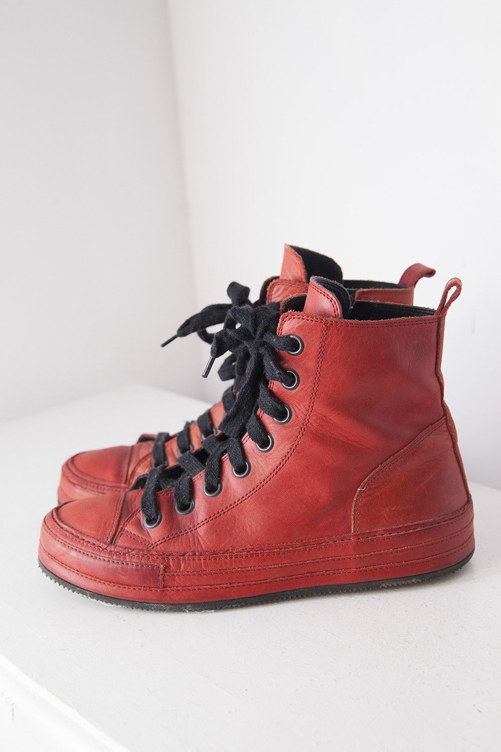 Ann Demeulemeester Ann D red hi-top sneakers Size US 7 / IT 37 - 6 Thumbnail