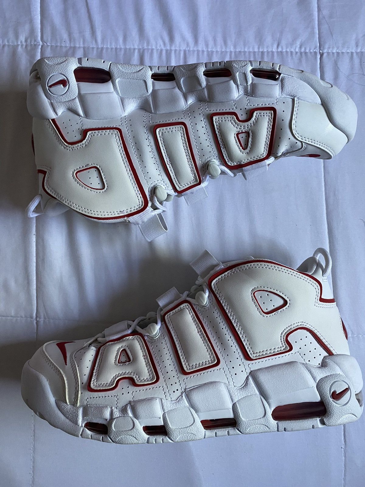 Air More Uptempo White Varsity Red