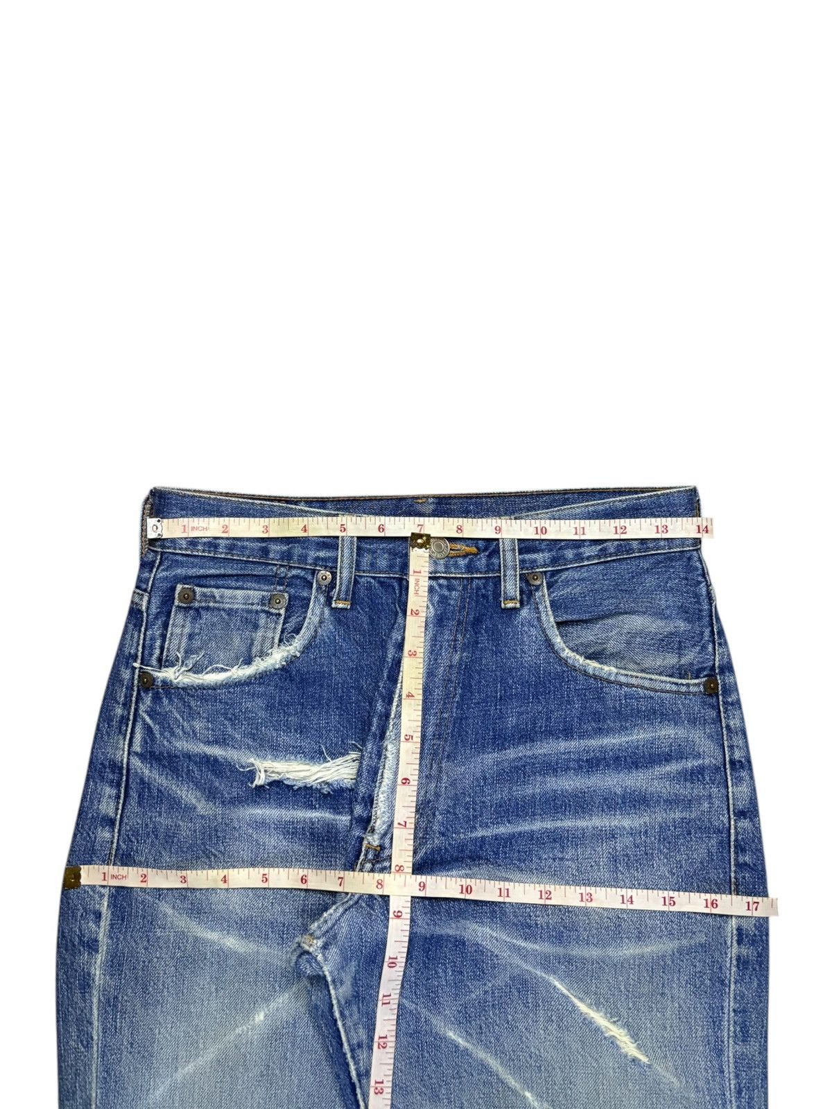 Levi's Vintage 90s Levis 502xx Selvedge Blue Wash Loose Jeans Size US 28 / EU 44 - 14 Thumbnail
