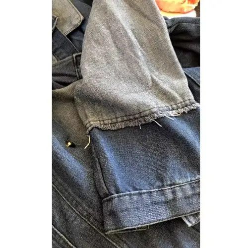 Other Crop Oversized Denim Jacket Female Patchwork Size XL / US 12-14 / IT 48-50 - 4 Thumbnail