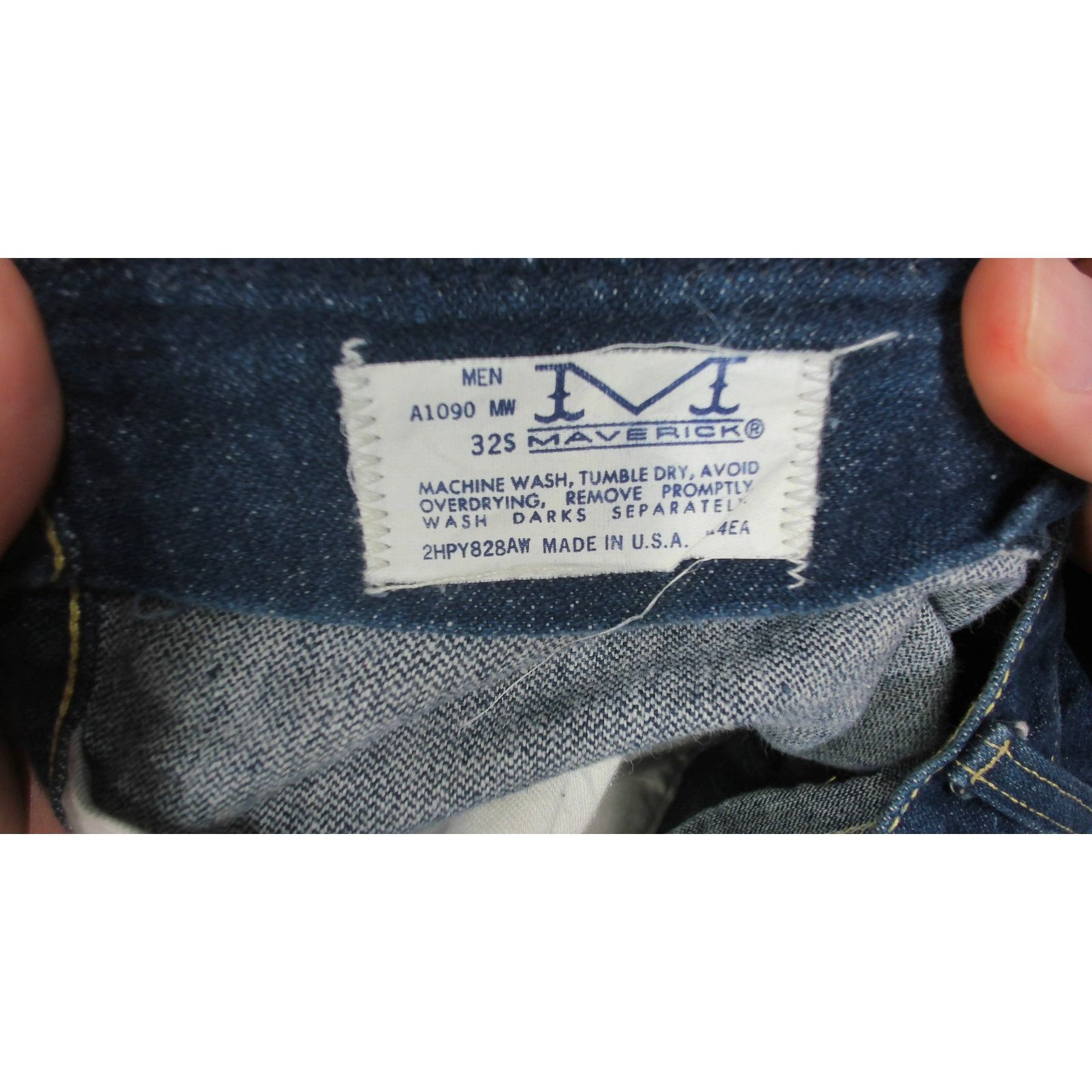 Vintage VTG 70s Maverick Made in USA Dark Wash Talon Zip Denim Jeans Size US 29 - 7 Thumbnail