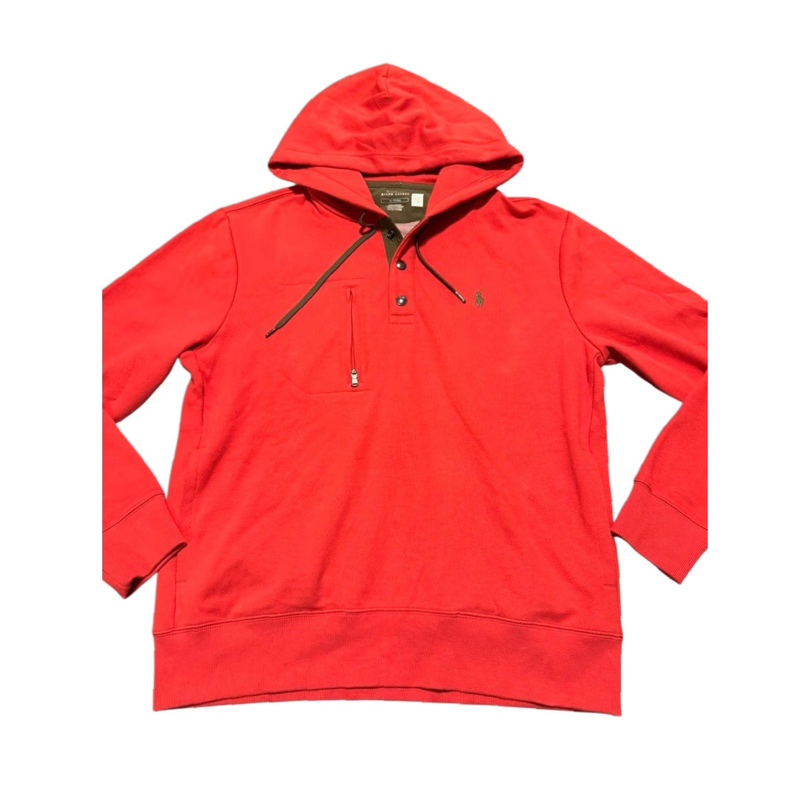 Polo Ralph Lauren POLO RALPH LAUREN Expedition Henley Hoodie Red Sweatshirt Size M Size US M / EU 48-50 / 2 - 7 Thumbnail