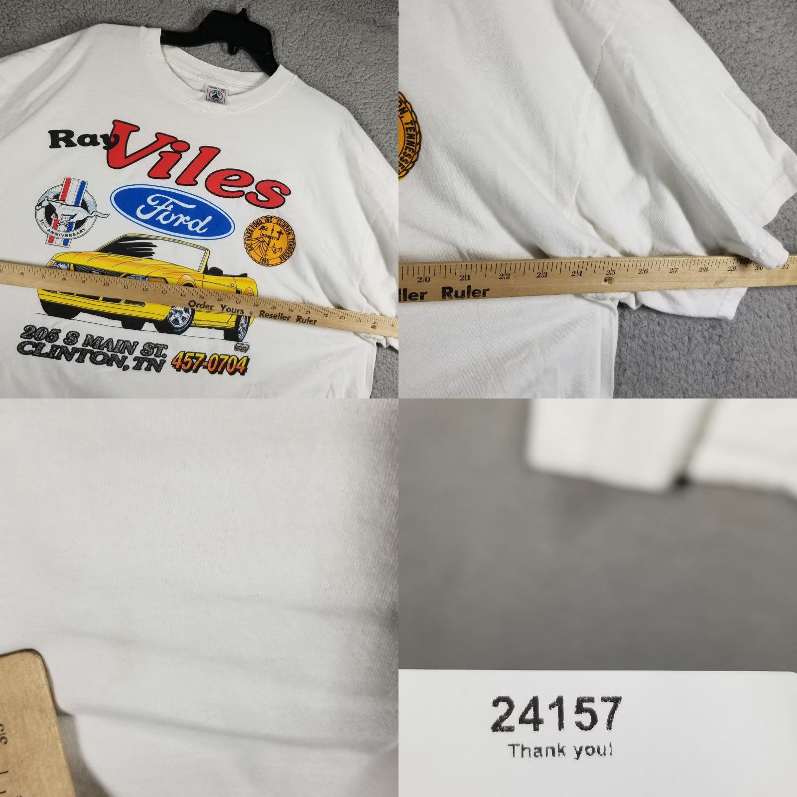 Delta VINTAGE Delta Ford Mustang Car Graphic T-Shirt Mens 2XL White Vintage Car Collector Tee Size US XXL / EU 58 / 5 - 8 Thumbnail
