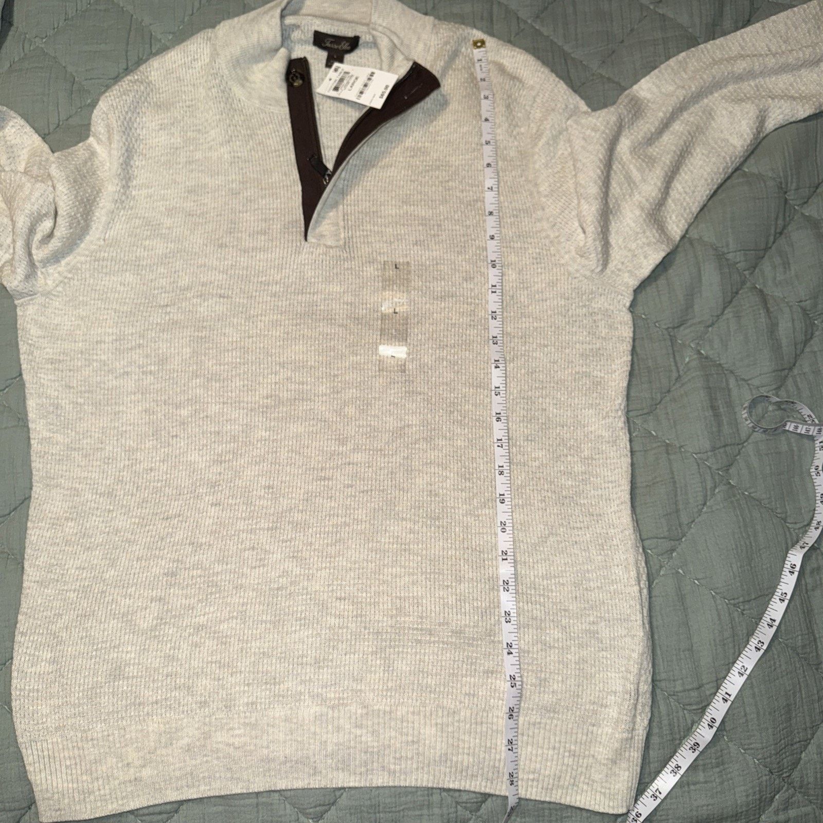Tasso Elba NWT TASSO ELBA LUXURY YARN MENS 1/4 ZIP SWEATER Sz L Size US L / EU 52-54 / 3 - 11 Thumbnail