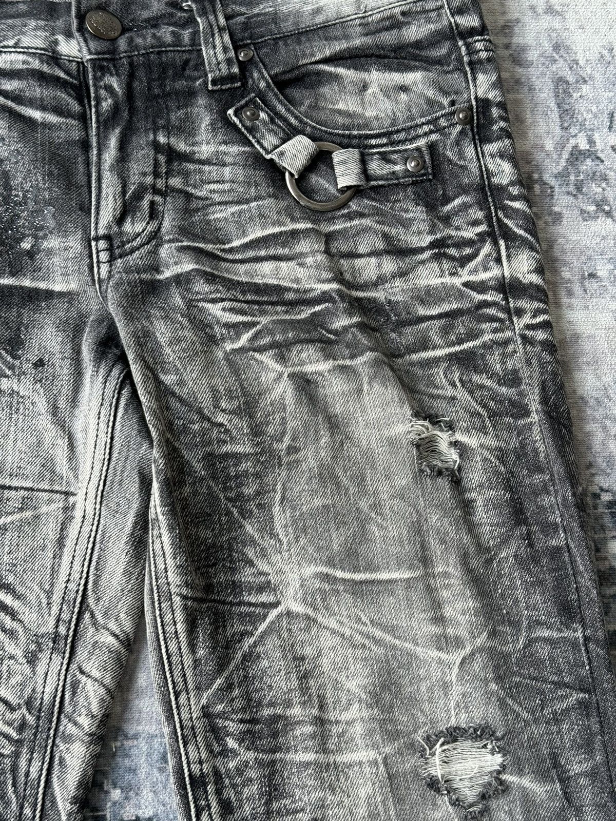 Japanese Brand × Tornado Mart × Vintage Vintage Agate Splash Tactical Flared Denim / GOA Style Size US 33 - 7 Thumbnail