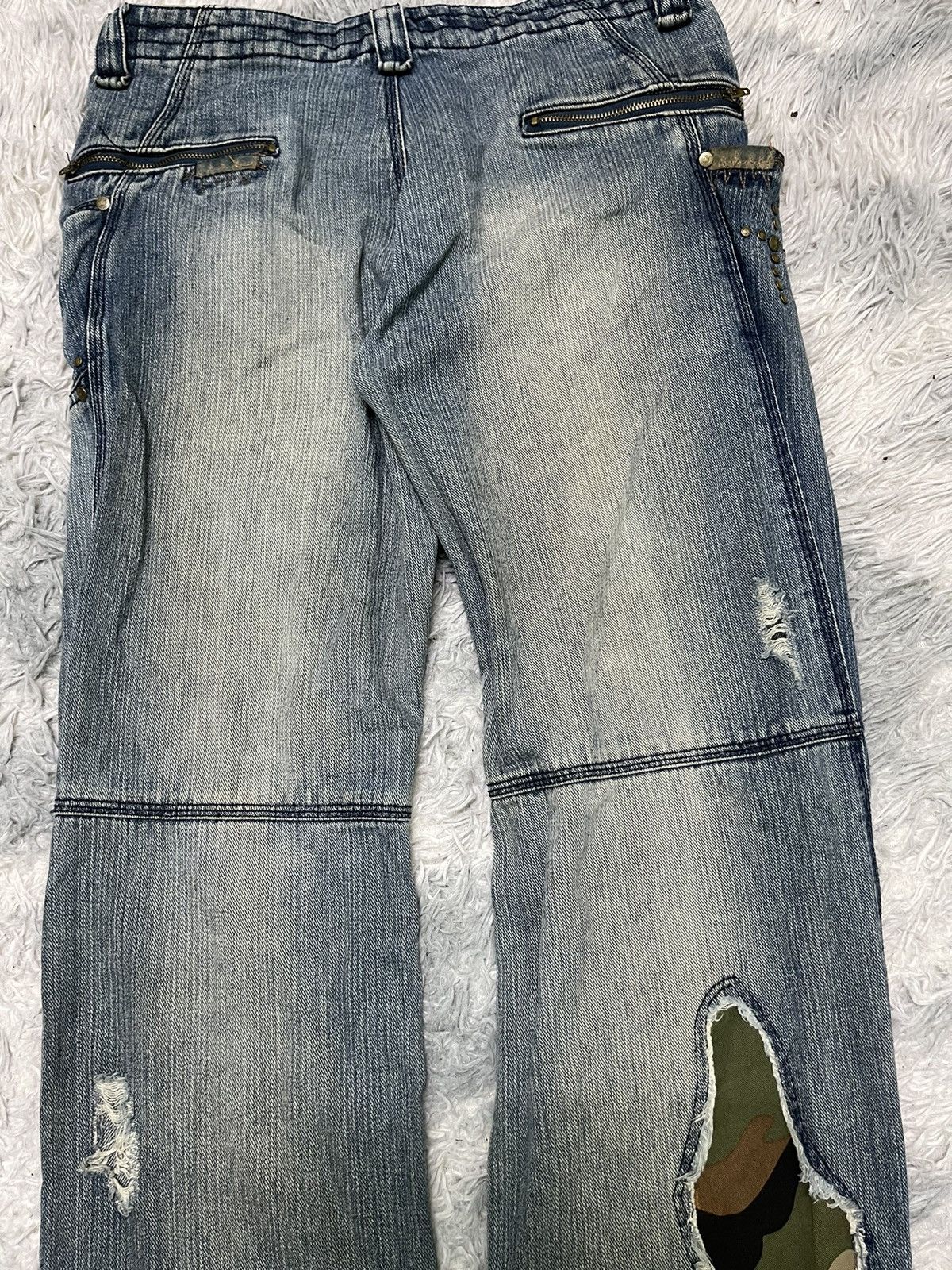 Japanese Brand 2000s PPFM INSPIRED STUDDED PANT CAMO DISTRESSED Size US 33 - 10 Thumbnail