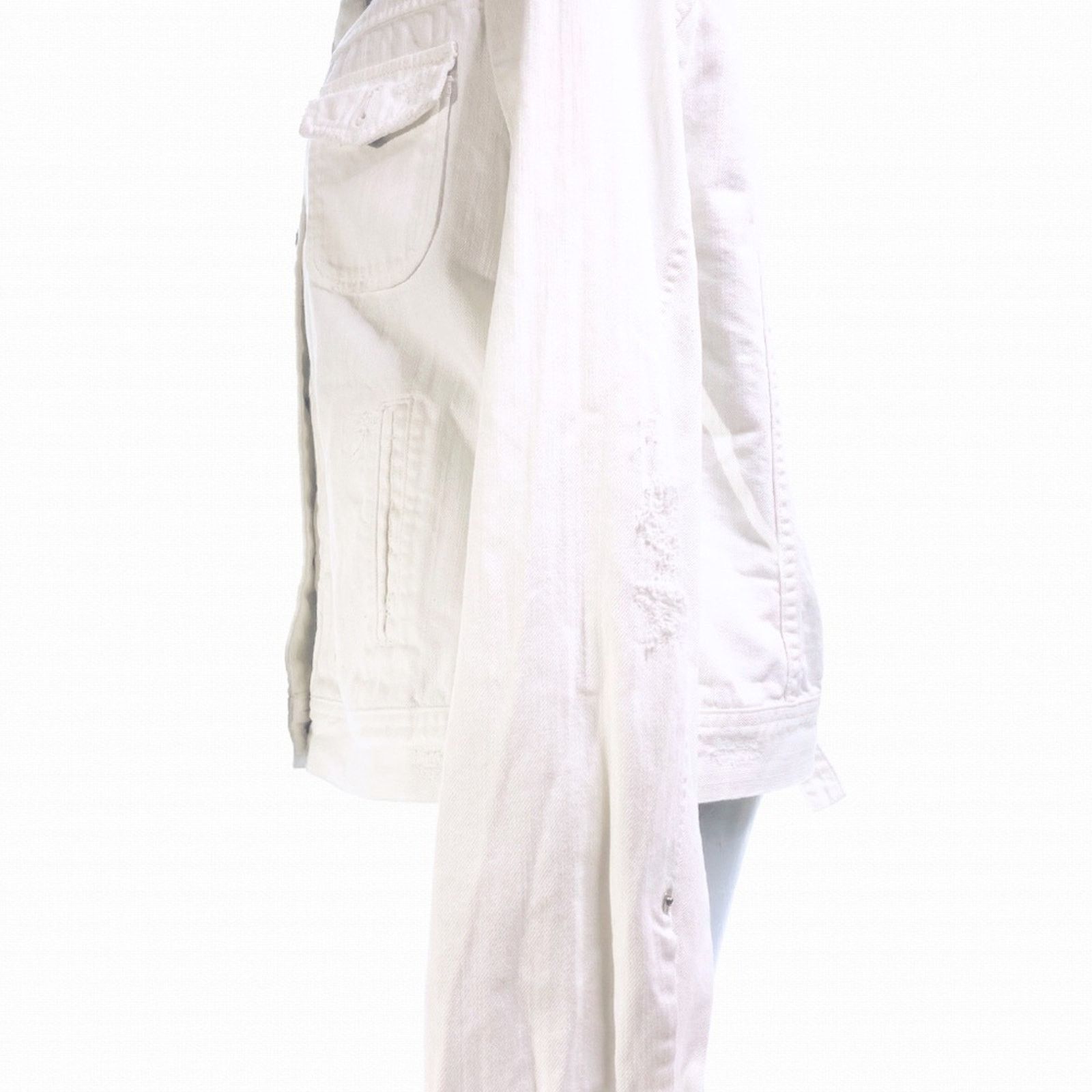 J.Crew J. CREW Vintage White Denim Utility Jacket Size L / US 10 / IT 46 - 4 Thumbnail