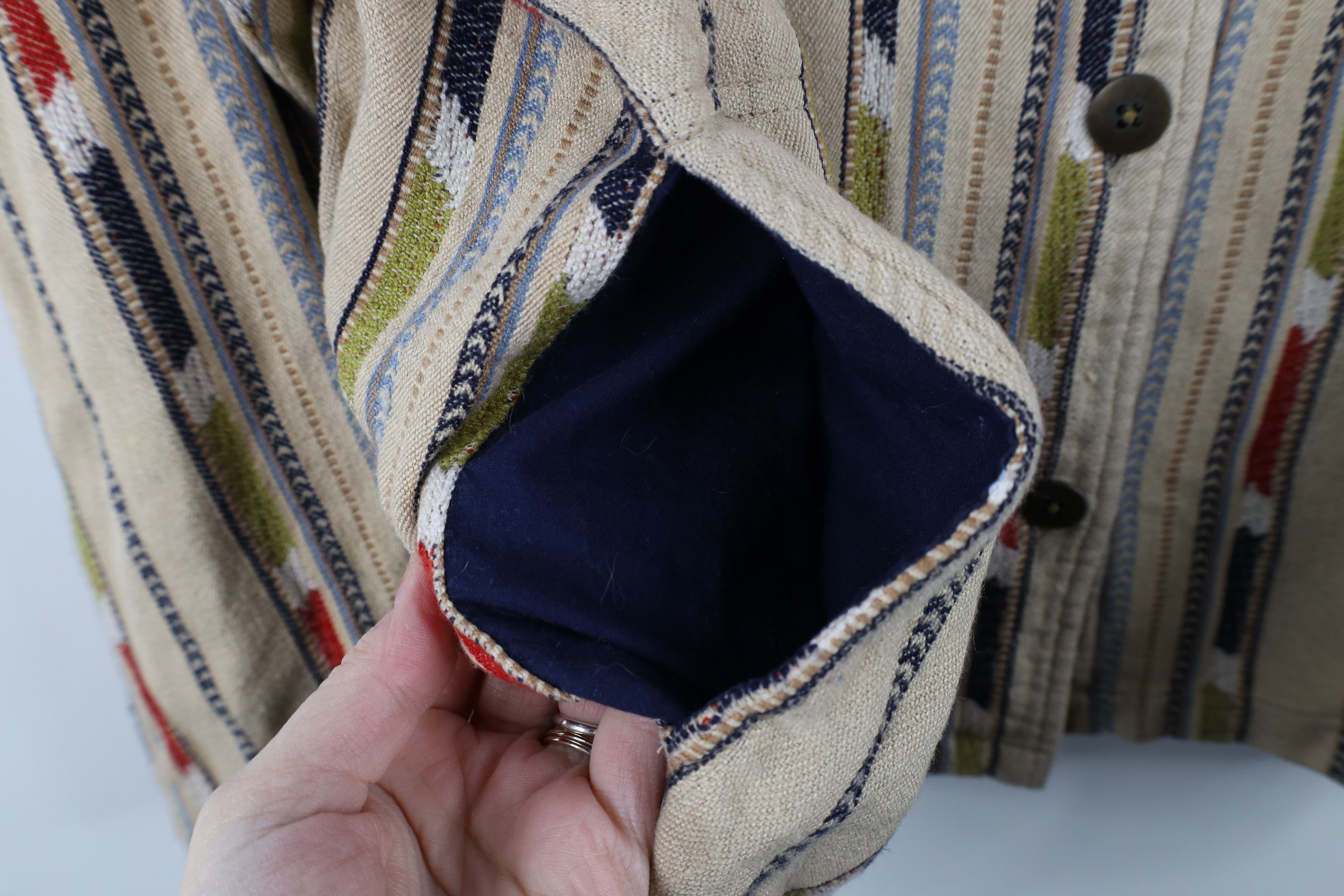 Vintage Vintage 90s Streetwear Striped Knit Button Shirt Jacket Jac Size 4XL / US 24-26 - 7 Thumbnail