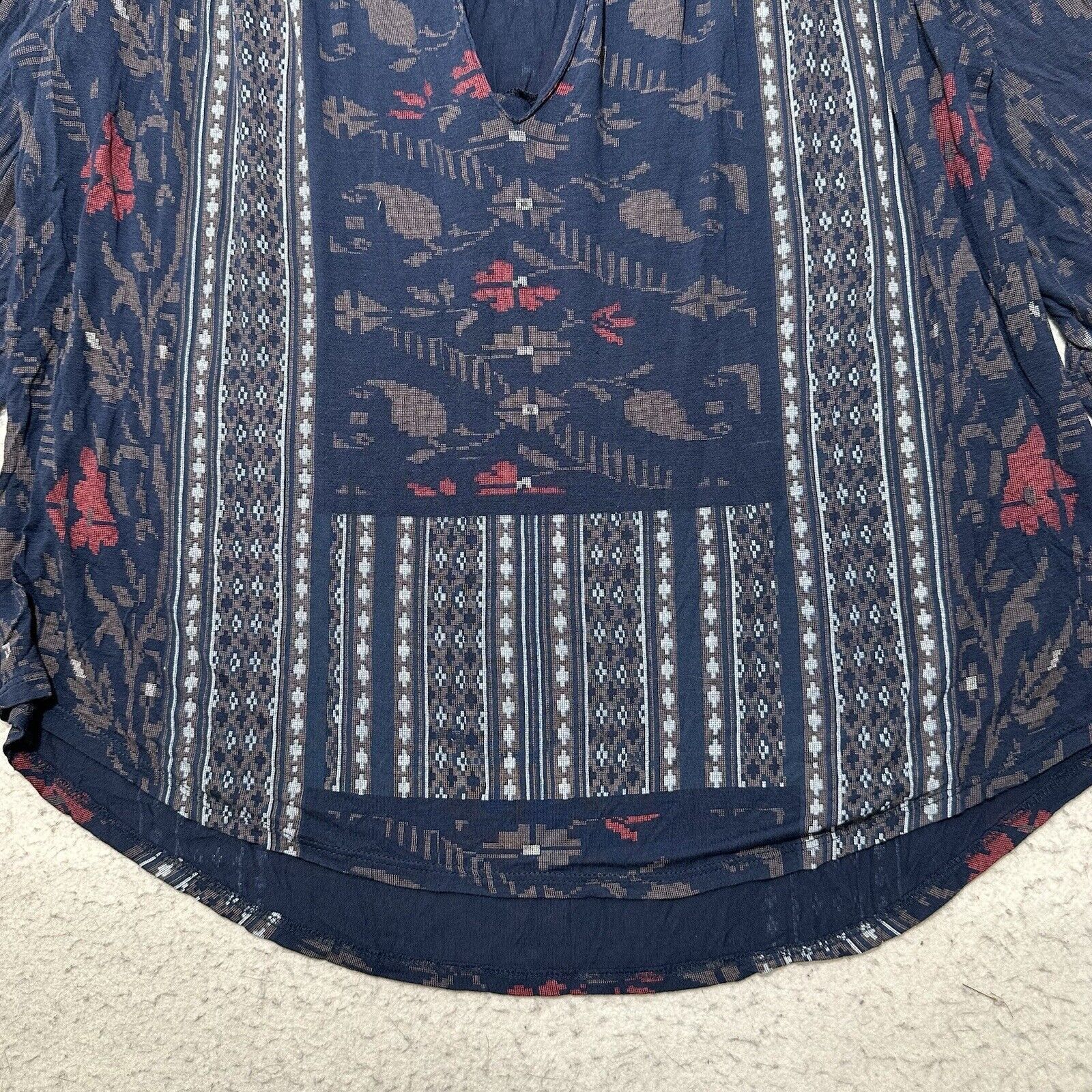 Lucky Brand Lucky Brand Medium Bell Sleeve Blouse Boho Floral Stripe Top Size M / US 6-8 / IT 42-44 - 8 Thumbnail