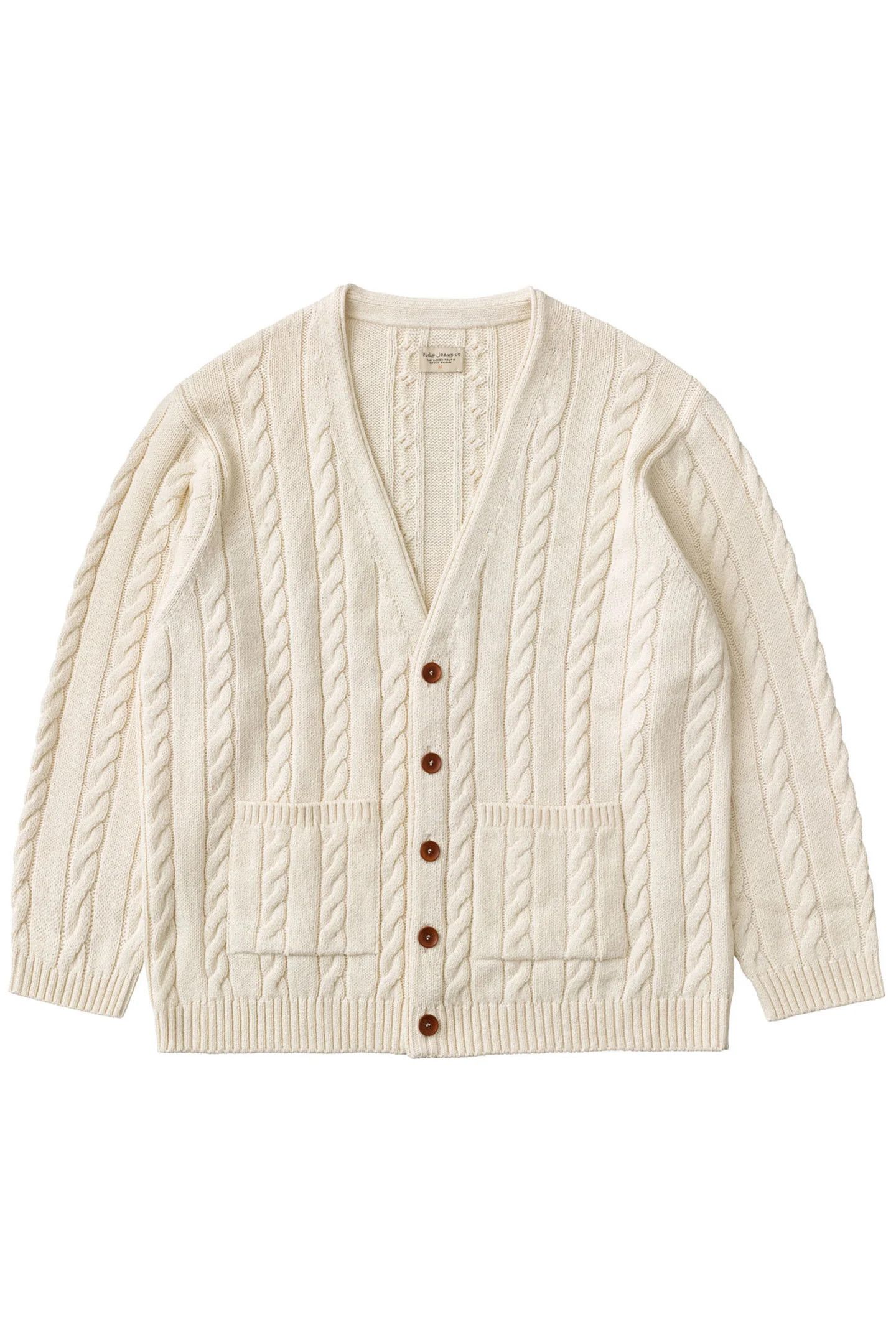 Nudie Jeans Nudie Jeans Cable Knit Cardigan Off White Size US M / EU 48-50 / 2 - 1 Thumbnail