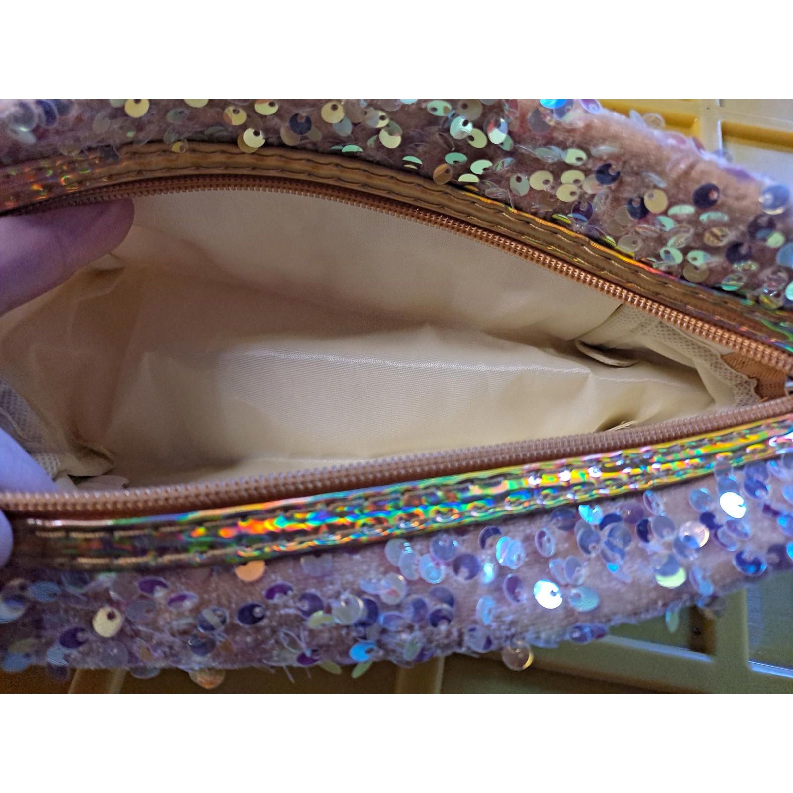 Other Cream with Colorful Sequin Clutch Purse Wristlet Size ONE SIZE - 5 Thumbnail