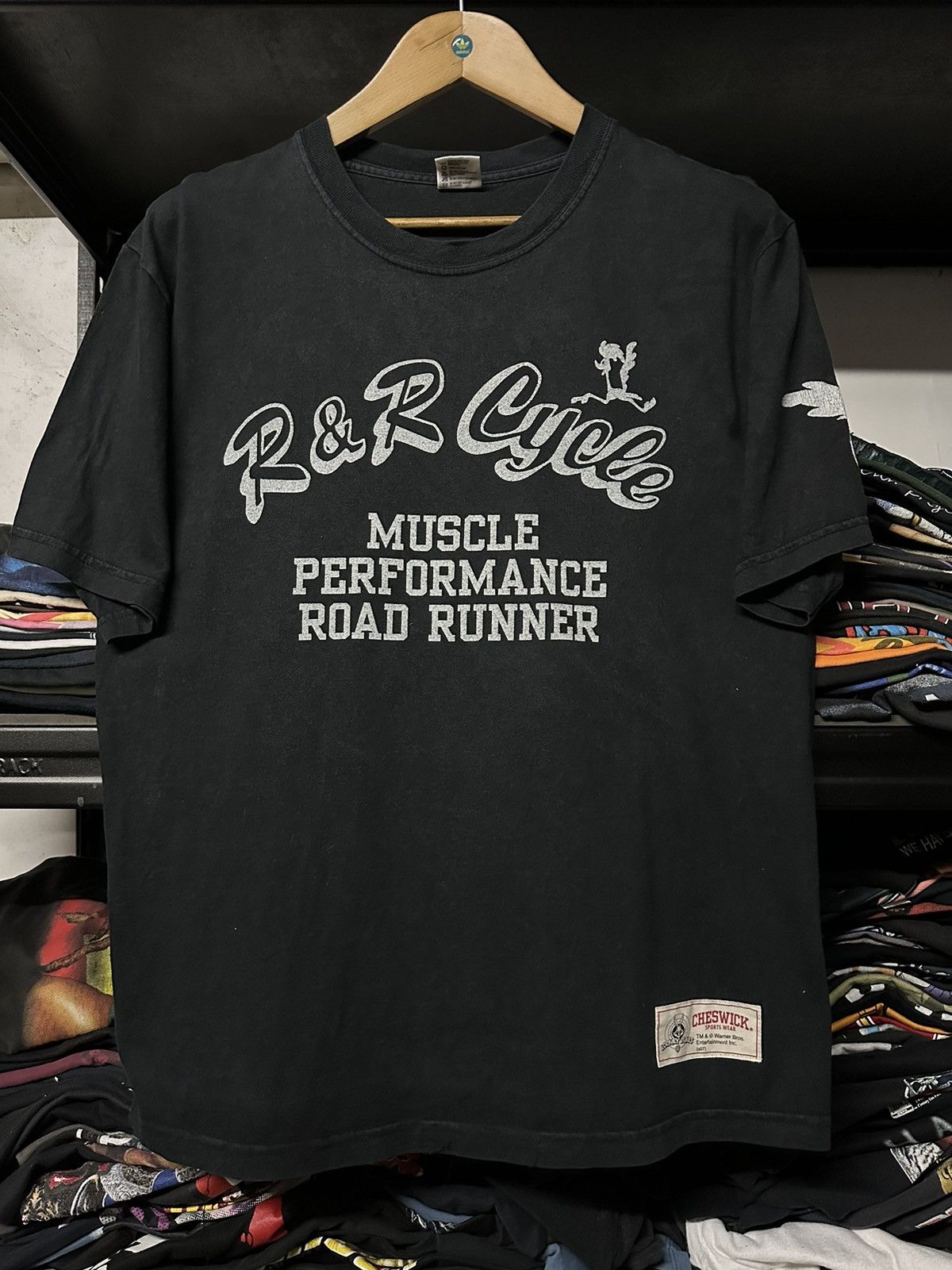 image of Cartoon Network x Sugar Cane Vintage Cheswick Road Runner By Sugar Cane Faded Tee in Black (Size La