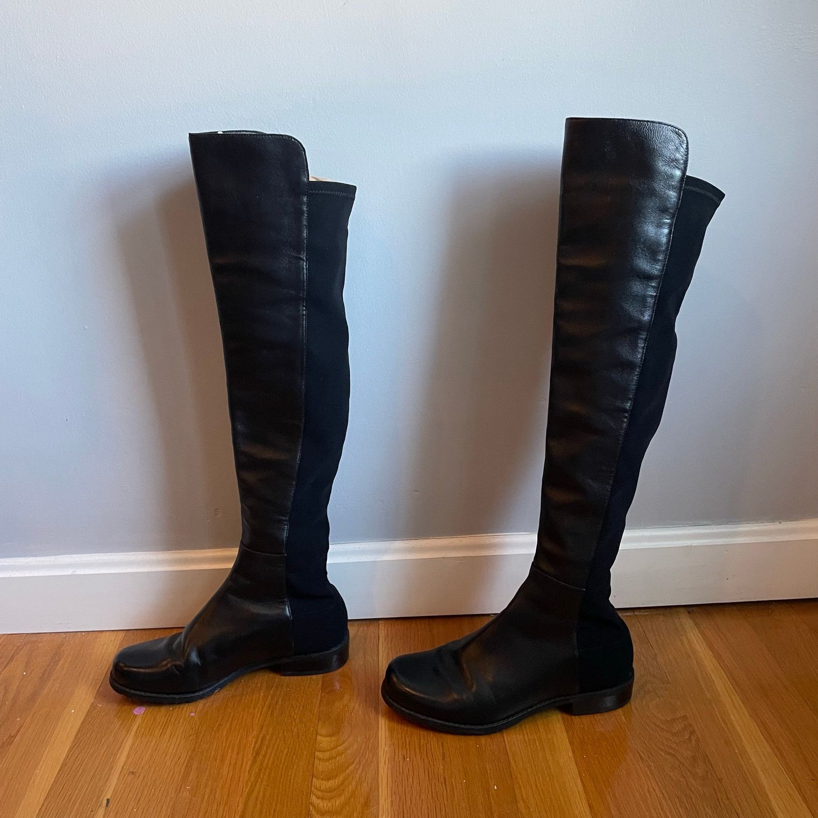 Stuart Weitzman Stuart Weitzman 5050 Black Leather Elastic Tall Boots sz US5 Size US 5 / IT 35 - 6 Thumbnail