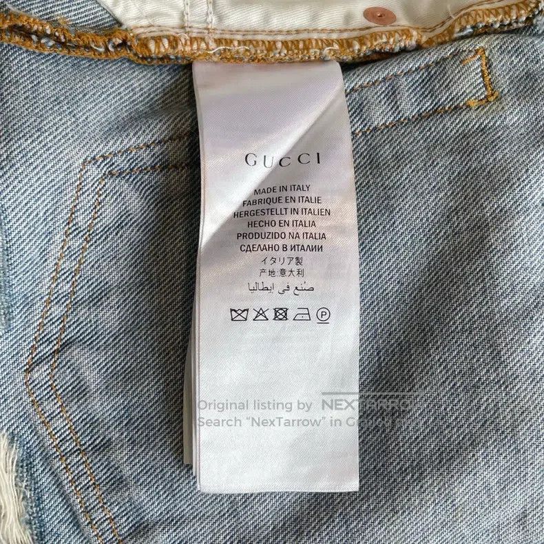 Gucci Gucci SizeOS Riveted Hole Wool Edge Washed Denim Shorts Size 24" / US 00 / IT 34 - 6 Thumbnail