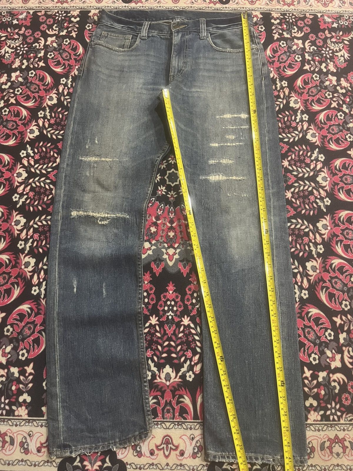 Japanese Brand Vintage And Suns Trust No One Sashiko Blue Whisker Jeans Size US 30 / EU 46 - 12 Thumbnail