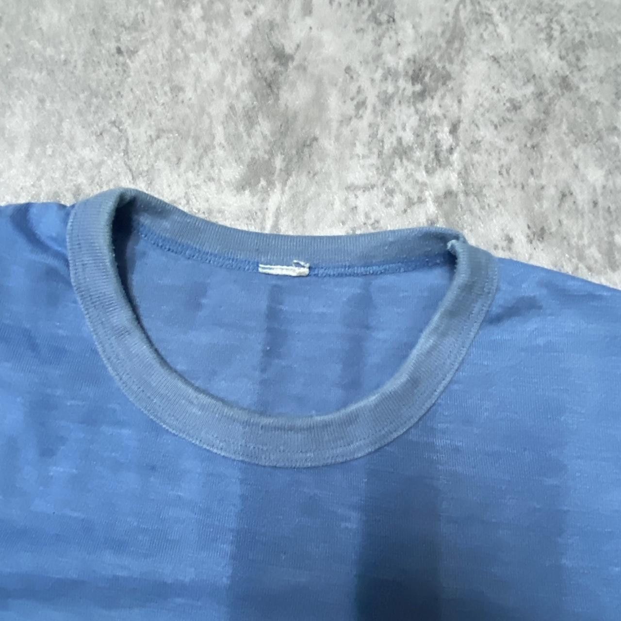 Le Coq Sportif Blue and yellow vintage 70s striped cotton t-shirt fashion Size US M / EU 48-50 / 2 - 3 Thumbnail