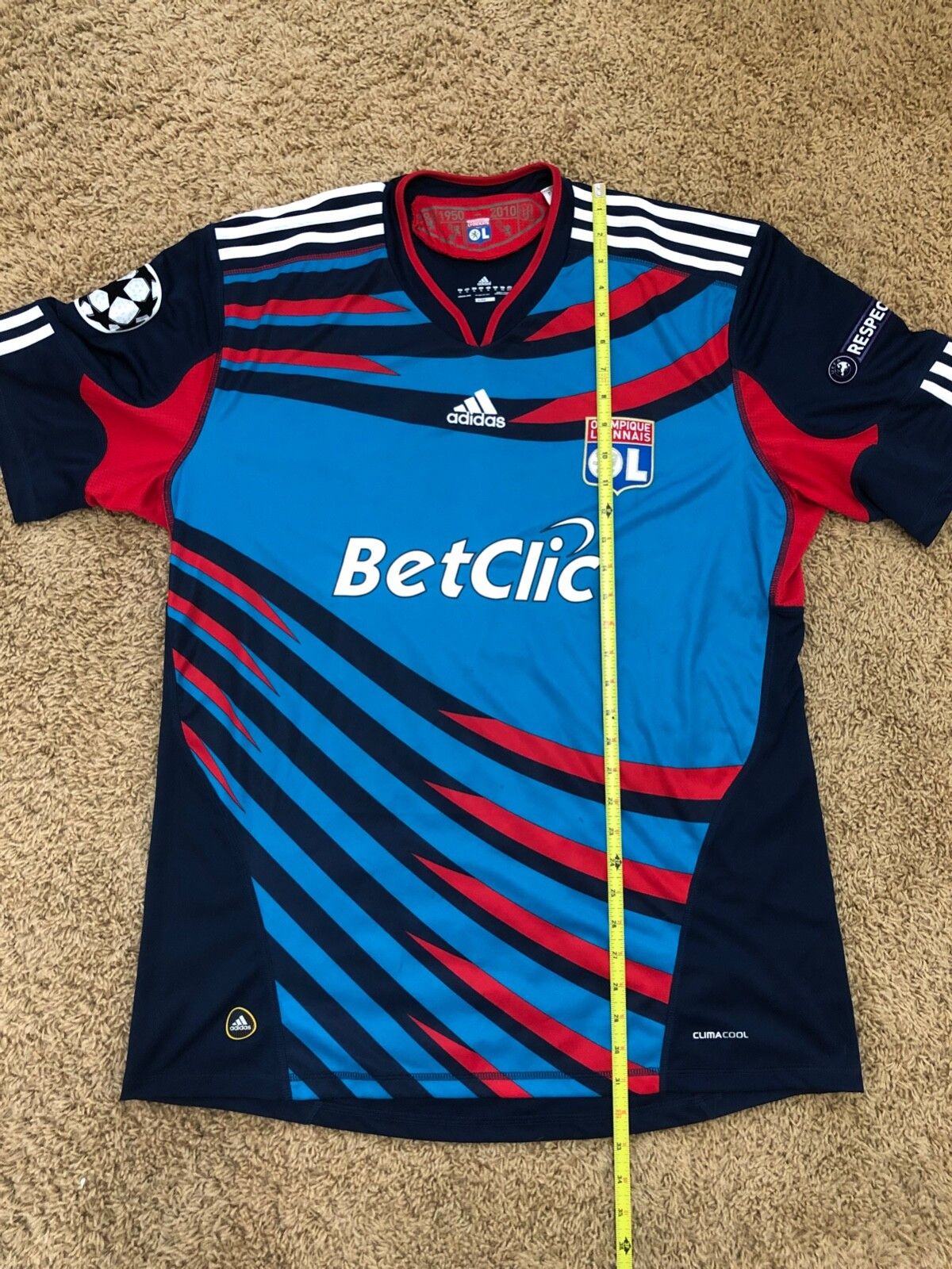 Adidas Olympique Lyonnais OL Adidas 2010/2011 CL Briand Jersey XL Size US XL / EU 56 / 4 - 11 Thumbnail