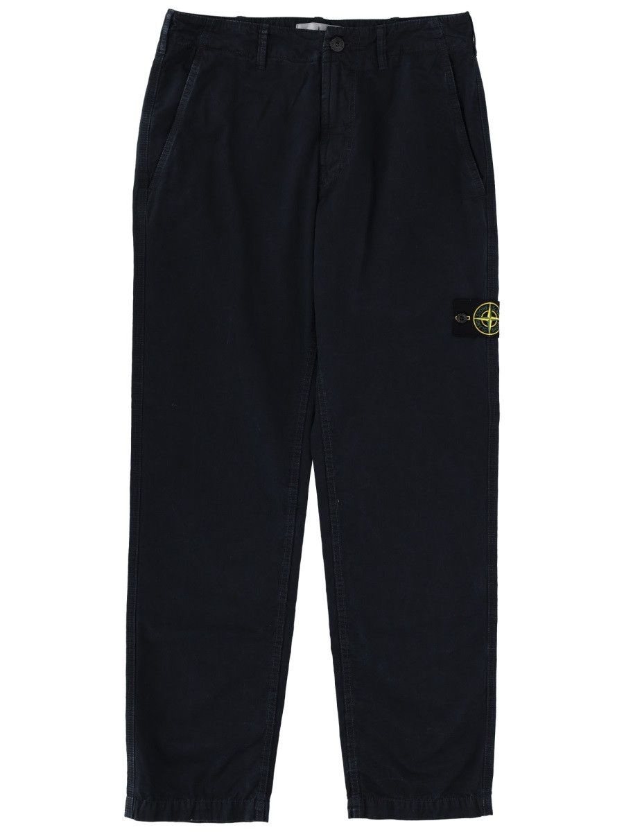 Stone Island STONE ISLAND PANTS WITH LOGO PATCH - BLUE (JEANS 32) Size US 32 / EU 48 - 1 Thumbnail