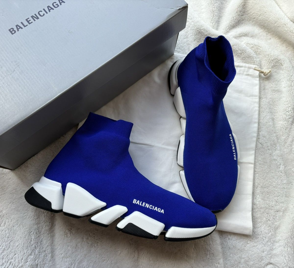 Balenciaga Balenciaga Dark Blue Speed Runners Sneakers Size US 11 / EU 44 - 1 Thumbnail