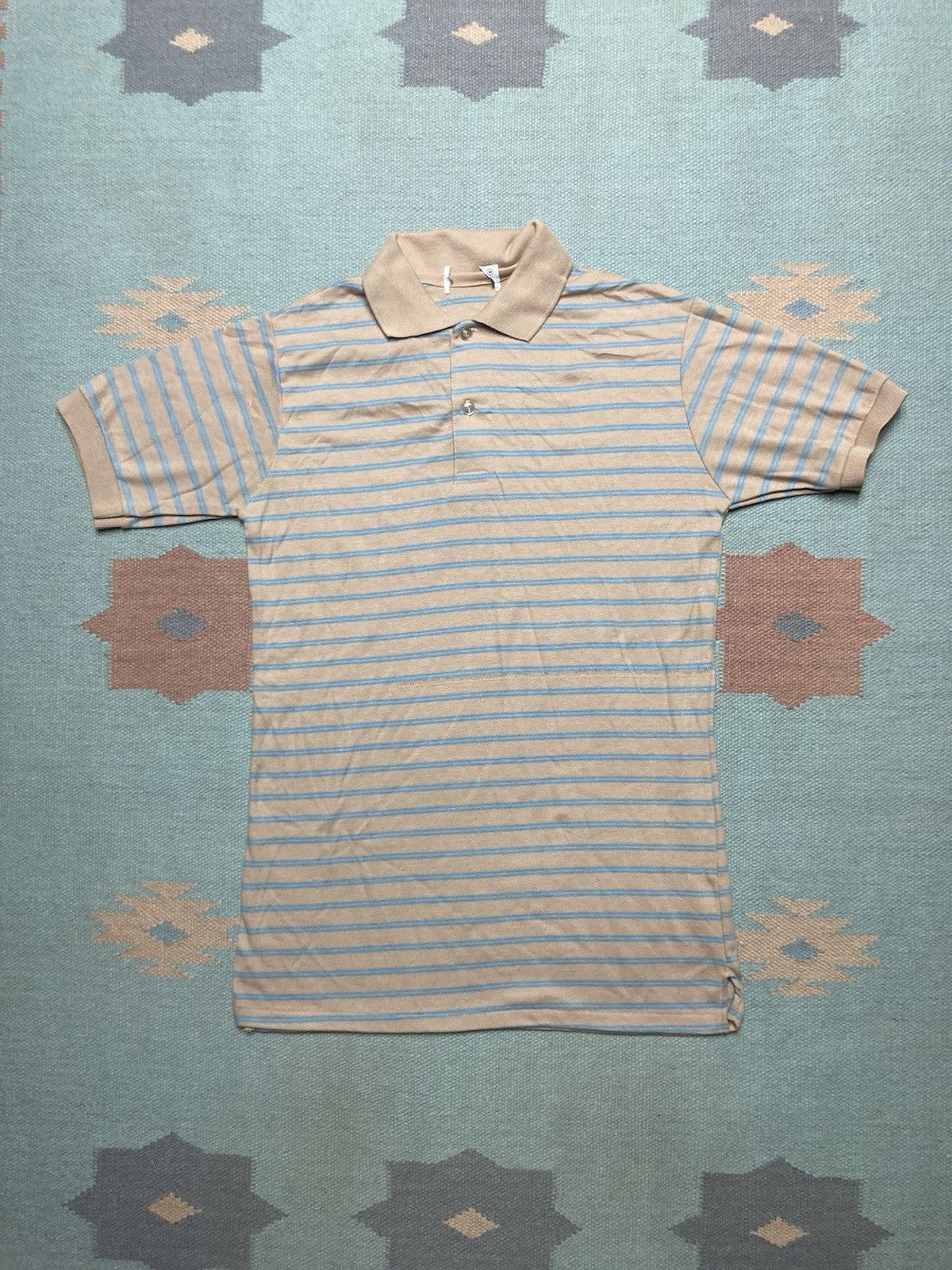 Vintage Vintage 80s polo shirt striped soft single stitch medium Size US M / EU 48-50 / 2 - 1 Thumbnail