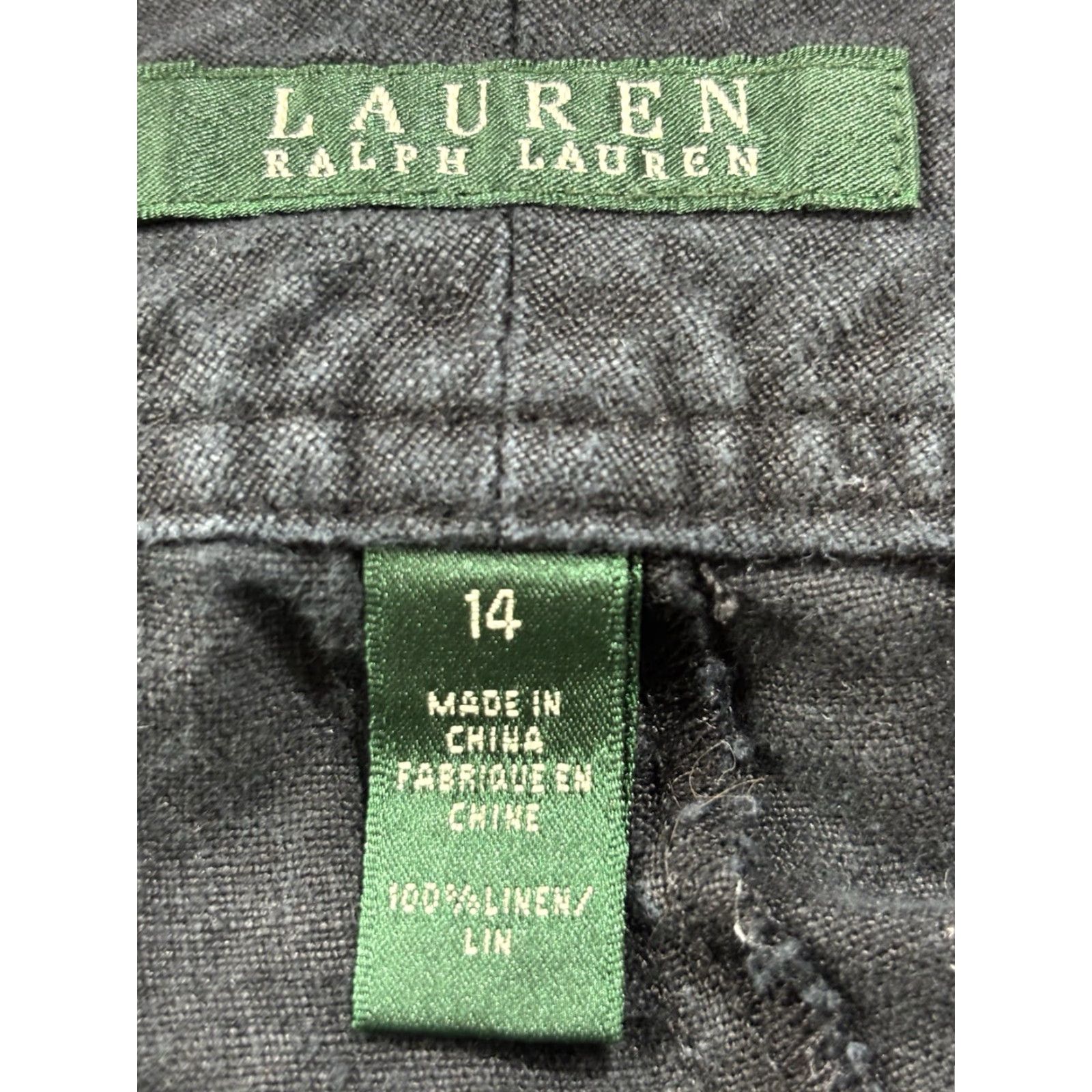 Ralph Lauren VINTAGE Lauren Ralph Lauren Linen Shorts Womens Size 14 Black Belted Beach Summer Chino Size 36" / US 14 / IT 50 - 4 Thumbnail