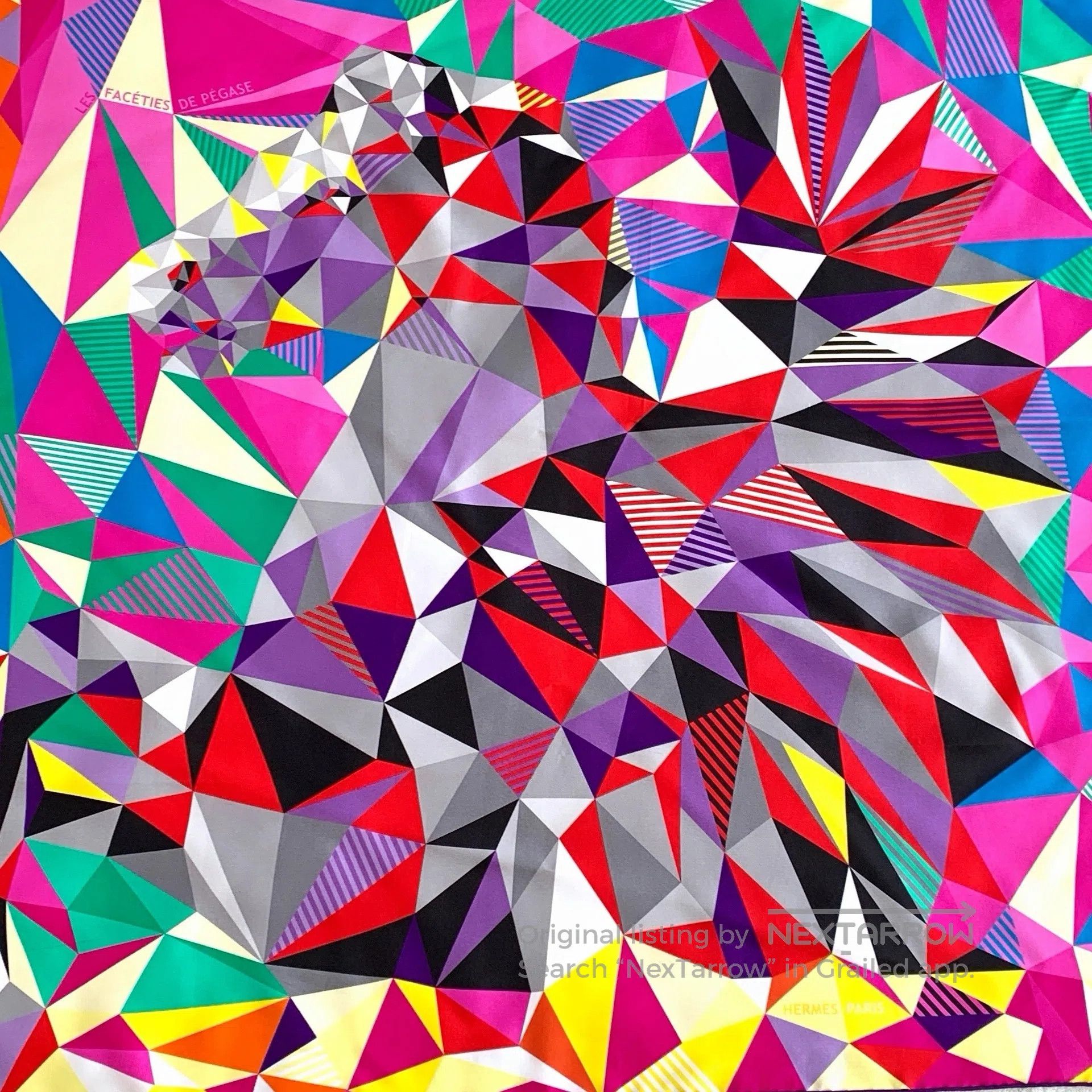 Hermes Hermes Colorful Diamond Cut Refraction Printed Silk Scarf| Size ONE SIZE - 3 Thumbnail