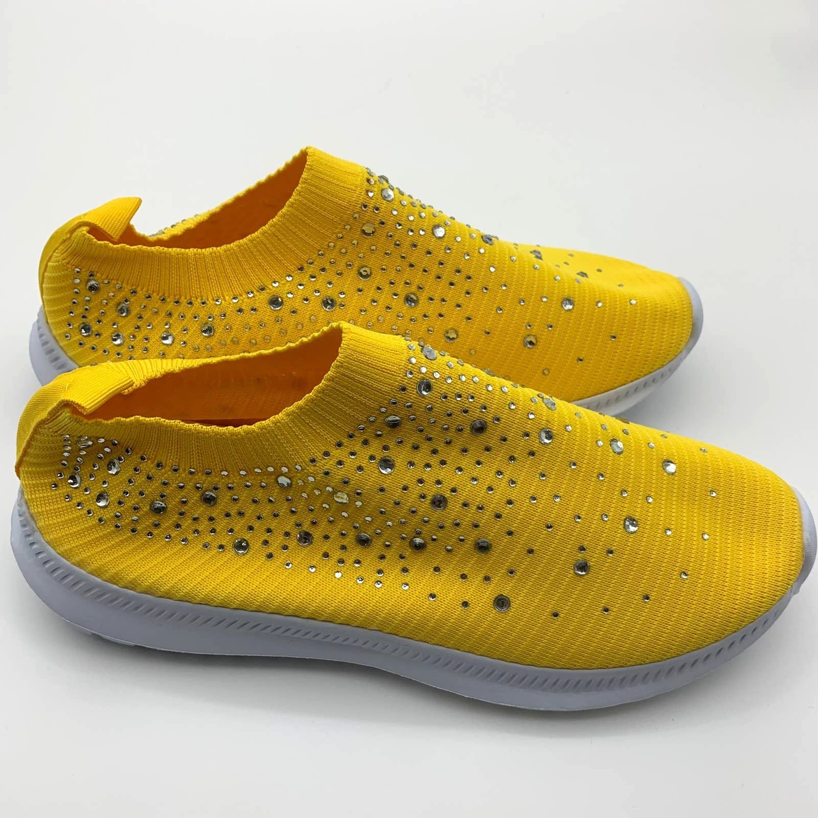 Other Bling Sneakers Womens Size 9.5 Yellow Knit Lightweight Size US 9.5 / IT 39.5 - 5 Thumbnail