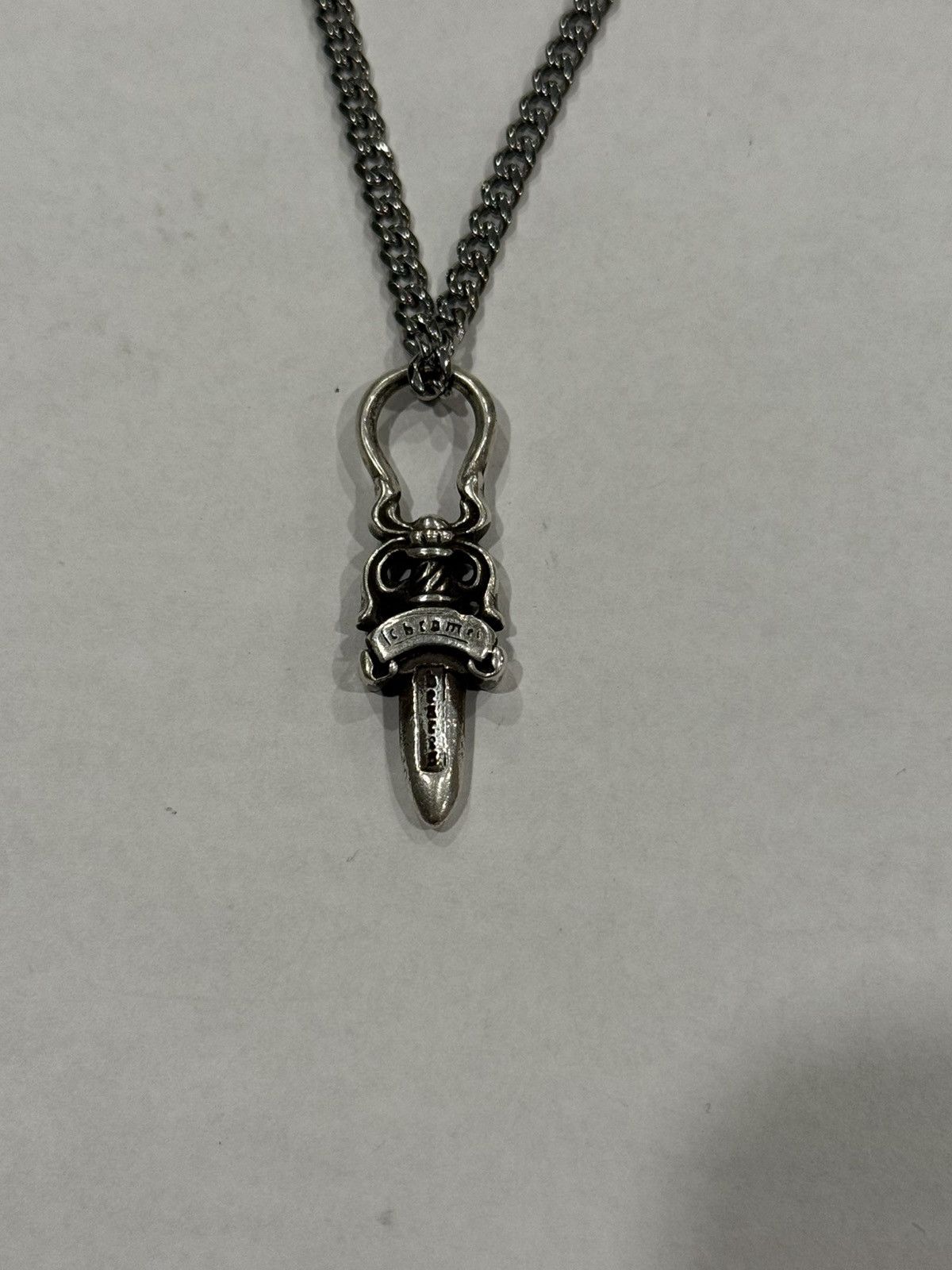 Chrome Hearts Chrome Hearts Dagger Pendant Silver Cuban Chain Necklace 925 Size ONE SIZE - 11 Thumbnail