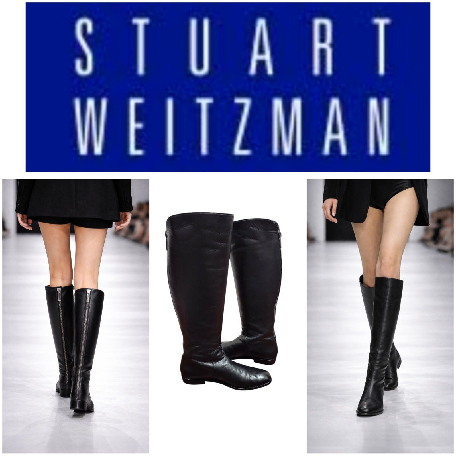 Stuart Weitzman Stuart Weitzman Black Leather Knee High Riding Boots Side Size US 7.5 / IT 37.5 - 18 Thumbnail