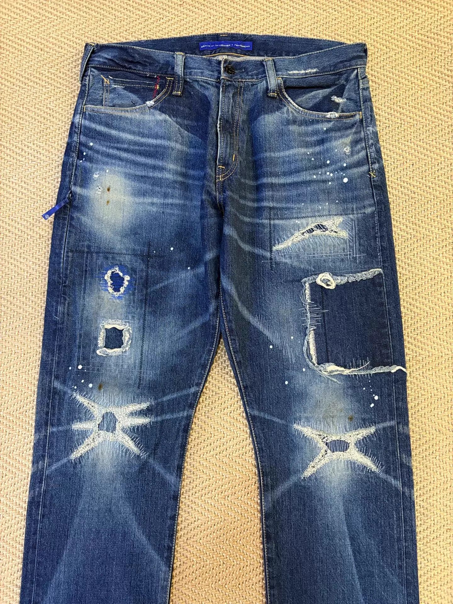 Vanquish VANQUISHxFRAGMENTLightningPatchedDistressJeansW36 Size US 36 / EU 52 - 3 Thumbnail