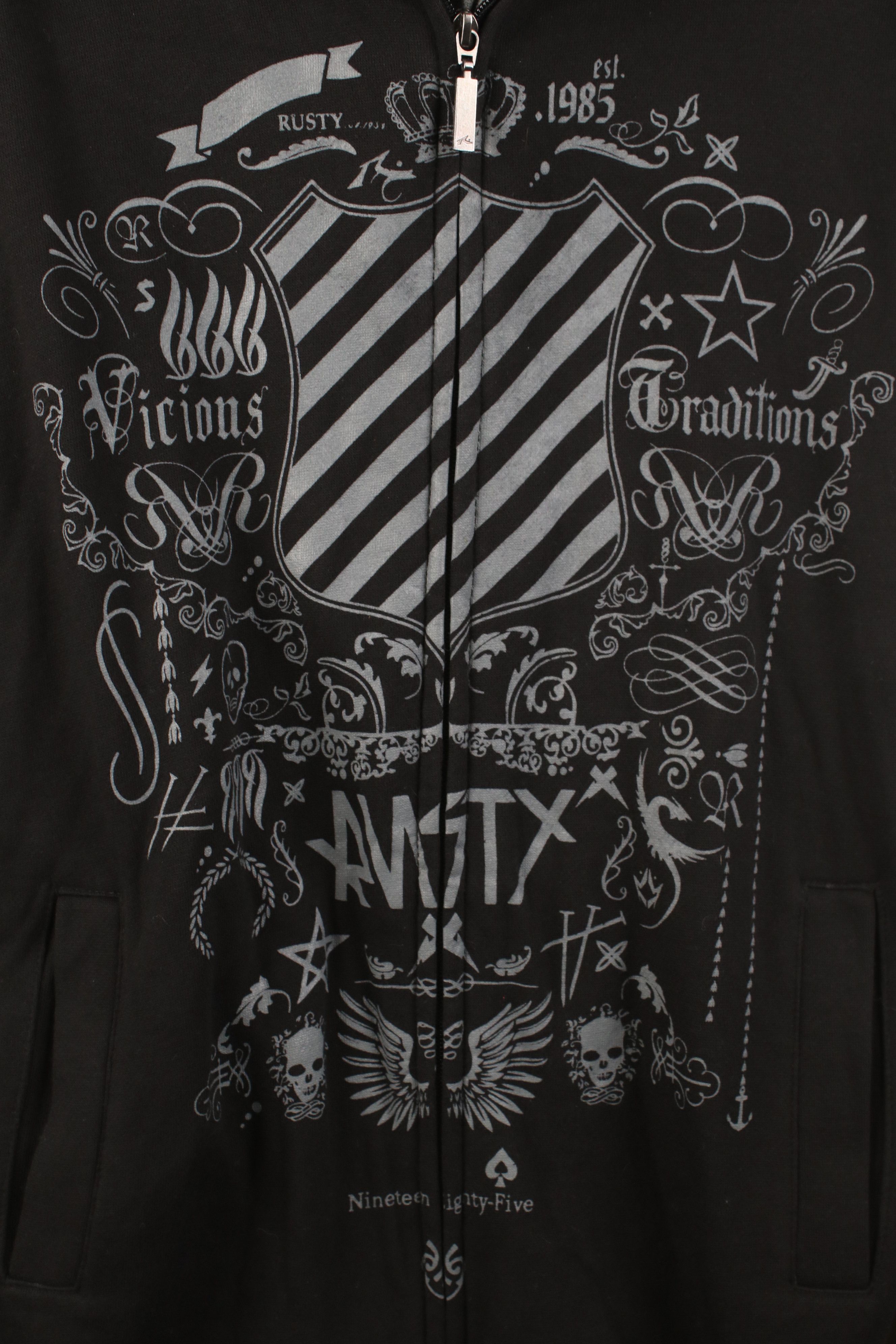 Rusty Vintage Rusty Surfing Skull Crest Full Zip Hoodie Sweatshirt Size US S / EU 44-46 / 1 - 7 Thumbnail