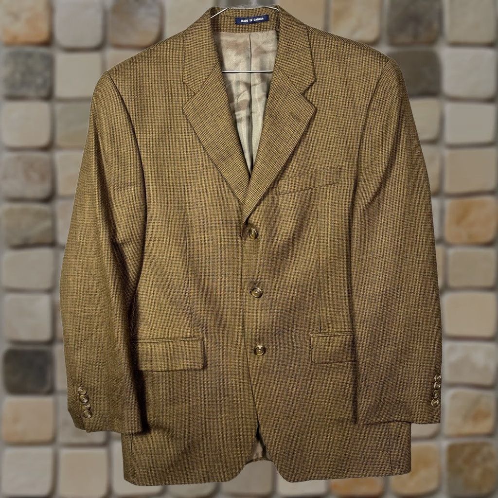 Ralph Lauren Ralph Lauren Blazer Mens 40R Lambswool 3 Button Houndstooth Size 40R - 1 Thumbnail