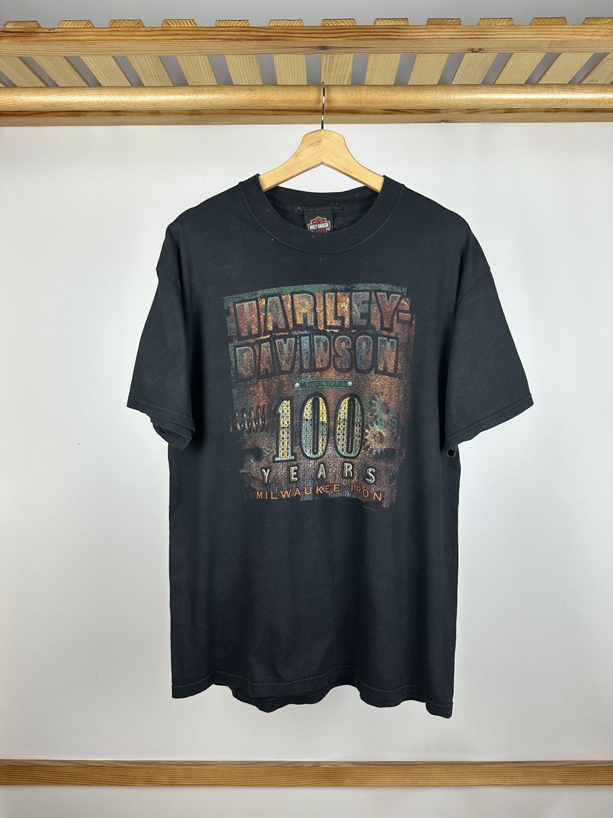 Harley Davidson × Vintage Harley Davidson 100 Years T-Shirt Vintage 2002 Montana Size US L / EU 52-54 / 3 - 1 Thumbnail