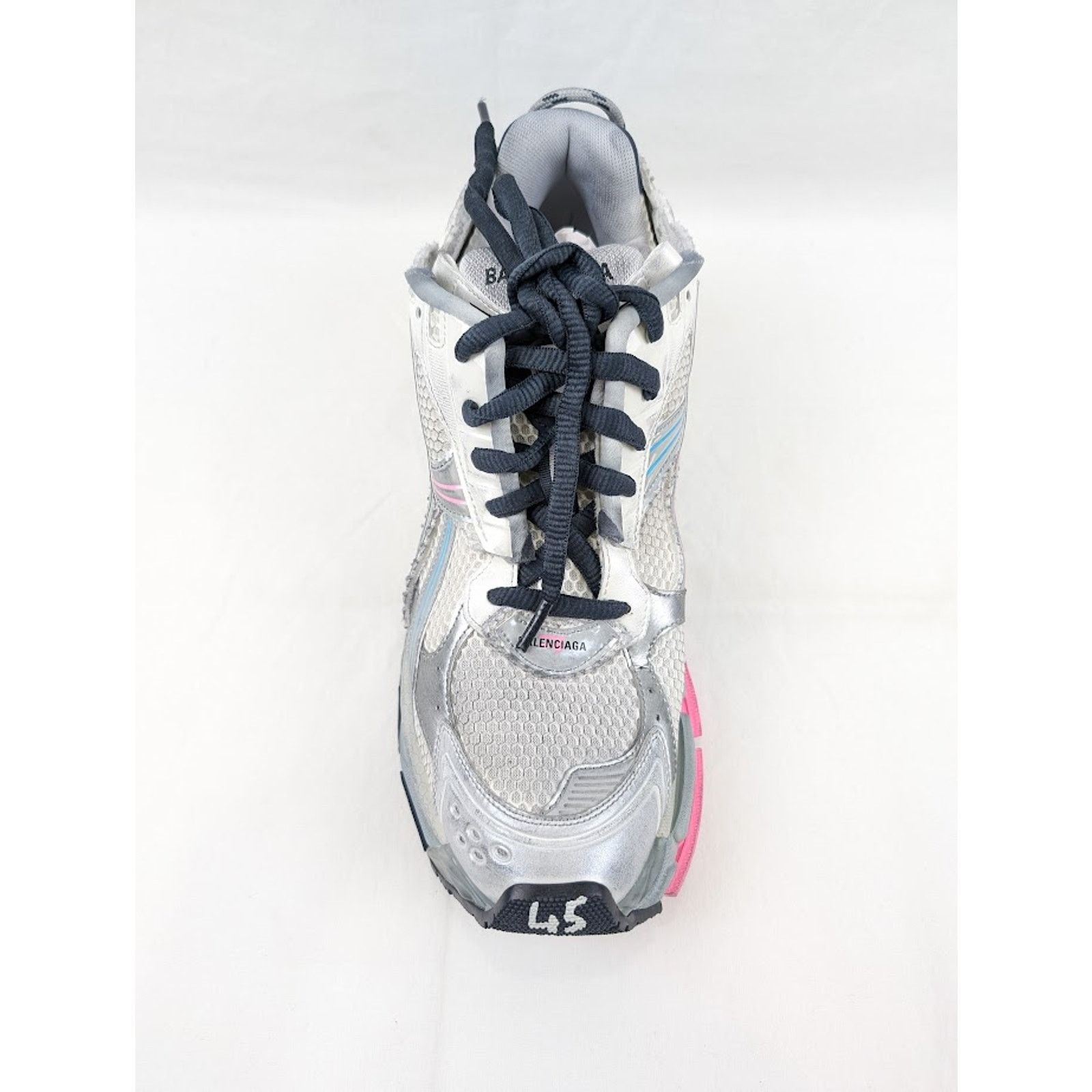 Balenciaga o1rshd1 Mesh Rubber Runners in Eggsh/Grey/Pink/Blue Size US 13 / EU 46 - 6 Thumbnail