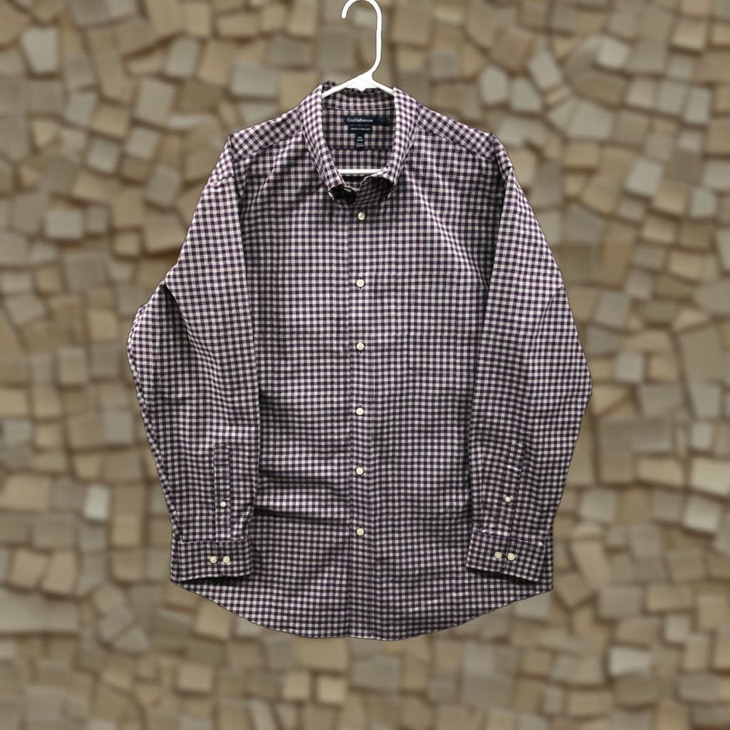 Croft & Barrow Croft & Barrow Shirt 17.5 Mens Button-Down Long Sleeve Purple Stripe Size US XXL / EU 58 / 5 - 1 Thumbnail