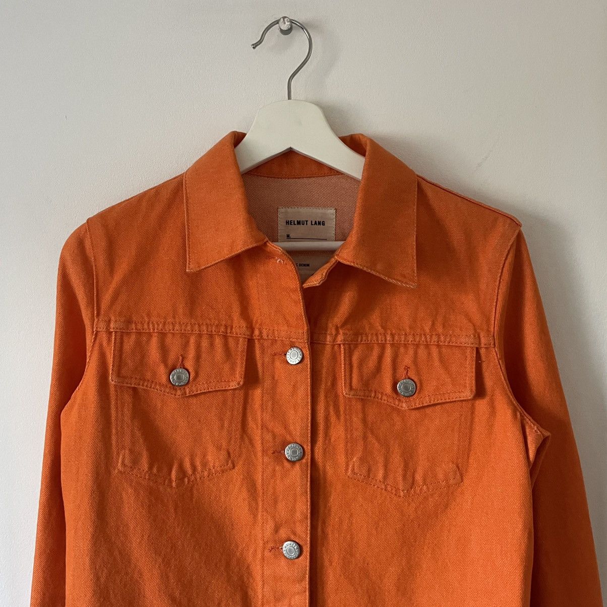 Helmut Lang Helmut Lang S/S 2000 safety orange denim jacket Size L / US 10 / IT 46 - 2 Thumbnail