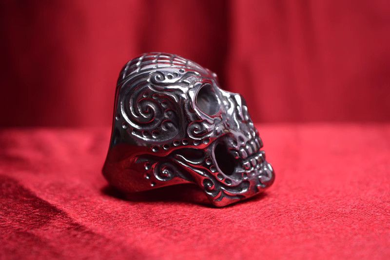 Jewelry Skull Rare Jewelry Rings Open Size Chrome Ring (Size 7-13) Size ONE SIZE - 3 Thumbnail