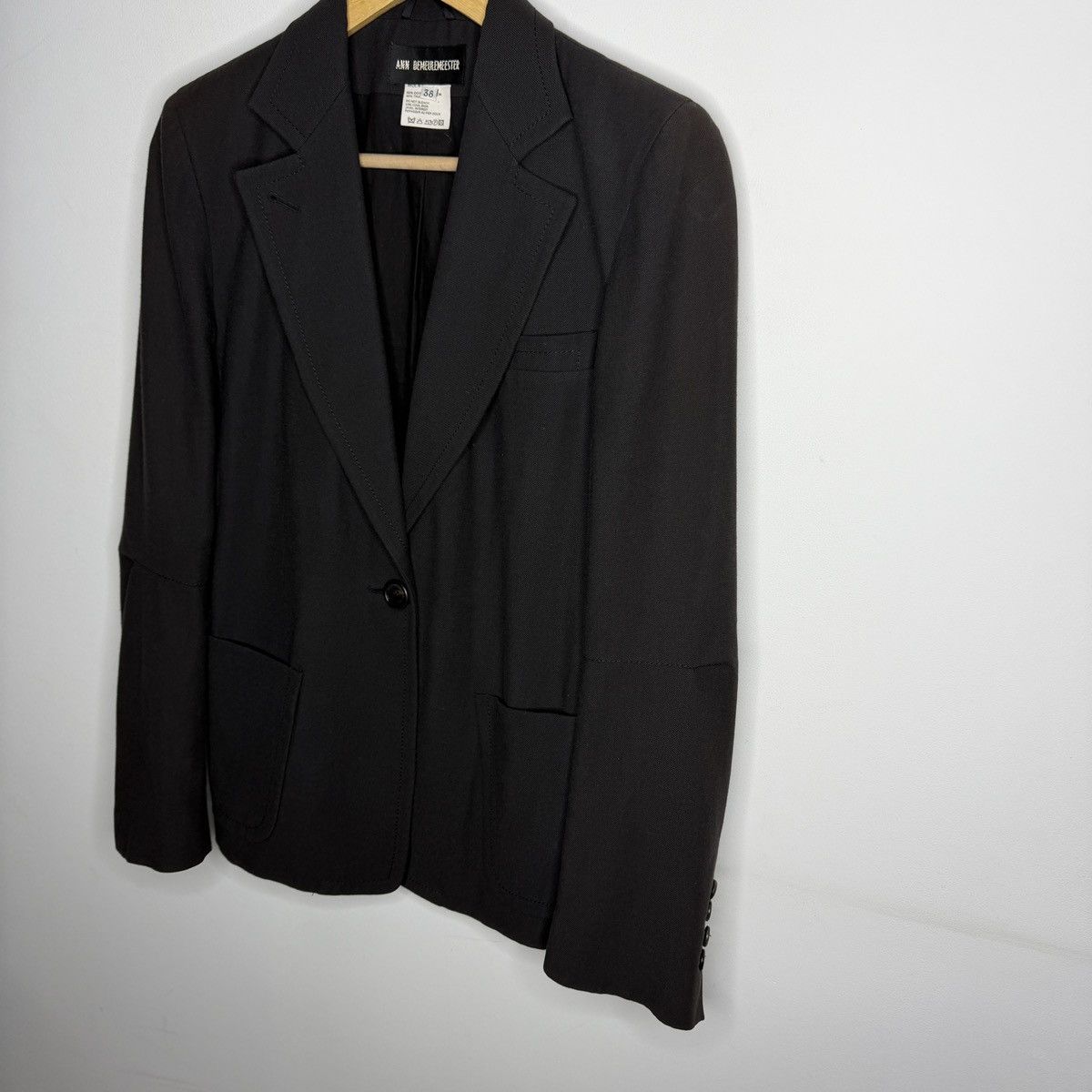 Ann Demeulemeester Ann Demeulemeester Women Blazer Black Wool Size S / US 4 / IT 40 - 2 Thumbnail