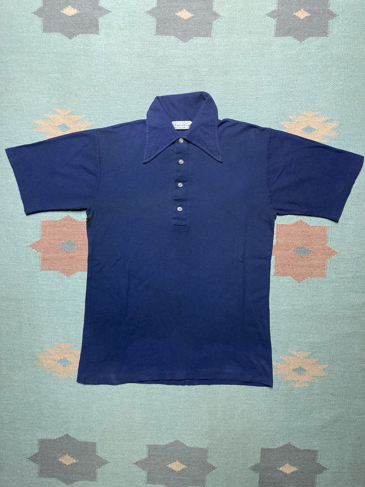 Vintage 70s polo shirt boating chris craft jacquard knit blue small Size US S / EU 44-46 / 1 - 1 Thumbnail