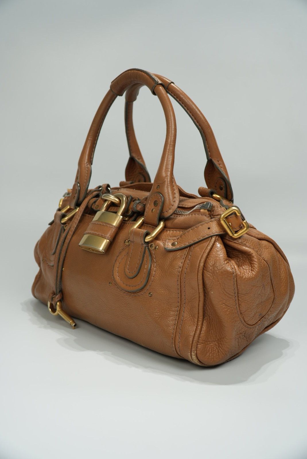 Chloe Chloe Paddington Shoulder Bag Leather Brown Gold Size ONE SIZE - 4 Thumbnail