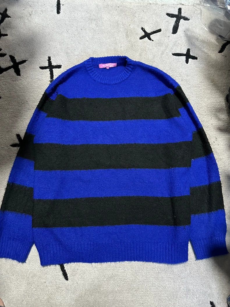 トップス JUNYAWATANABE Dark Navy Designed Knit JUNYAWATANABE Dark Navy Designed Knit Junya Watanabe Distressed