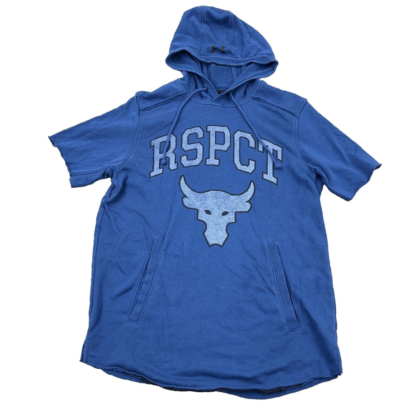 Under Armour VINTAGE Under Armour Project Rock Hoodie Men Small Blue Sweatshirt Respect Bull Gym Size US S / EU 44-46 / 1 - 2 Thumbnail