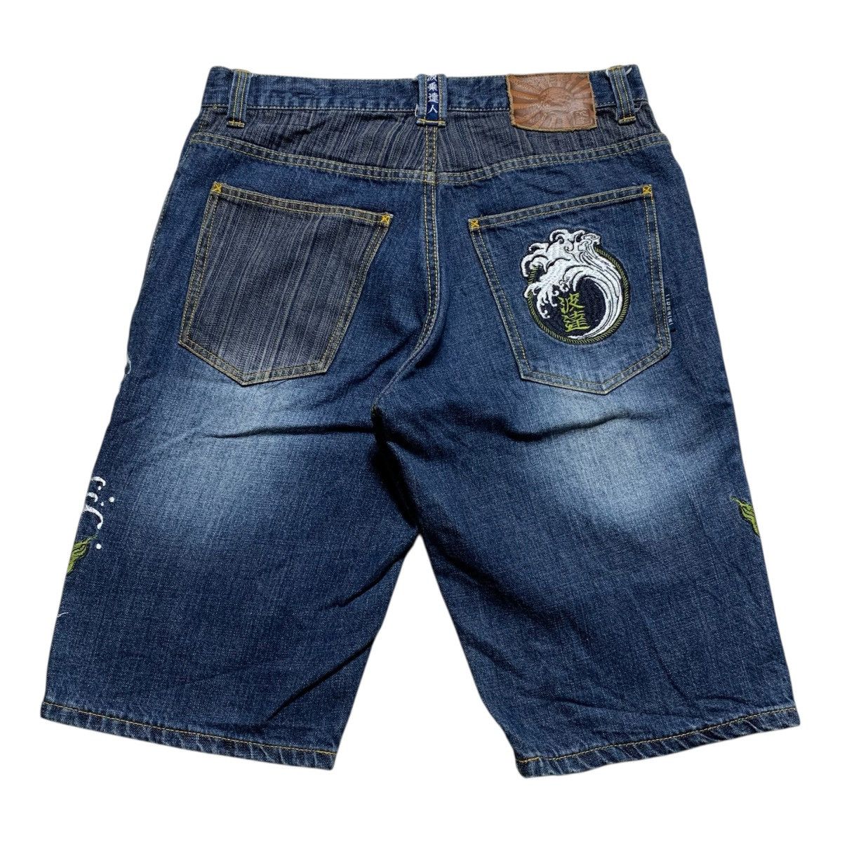 Japanese Brand × Le Grande Bleu (L.G.B.) × Vintage Japanese Classic Script Naminoritatsujin Ryu Embroidery Size US 33 - 13 Thumbnail