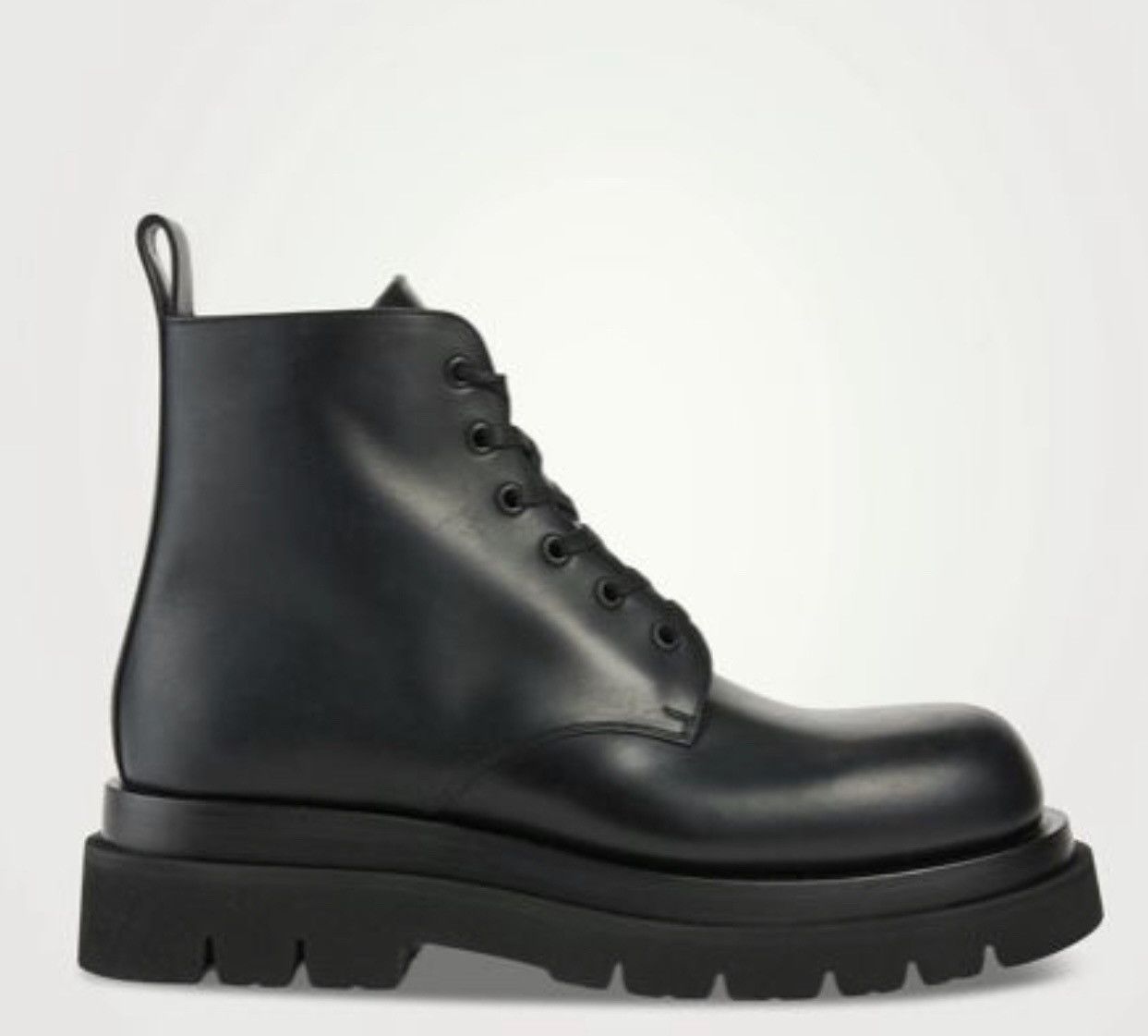 image of Bottega Veneta Black Lug Lace Up Boots, Men's (Size 12)