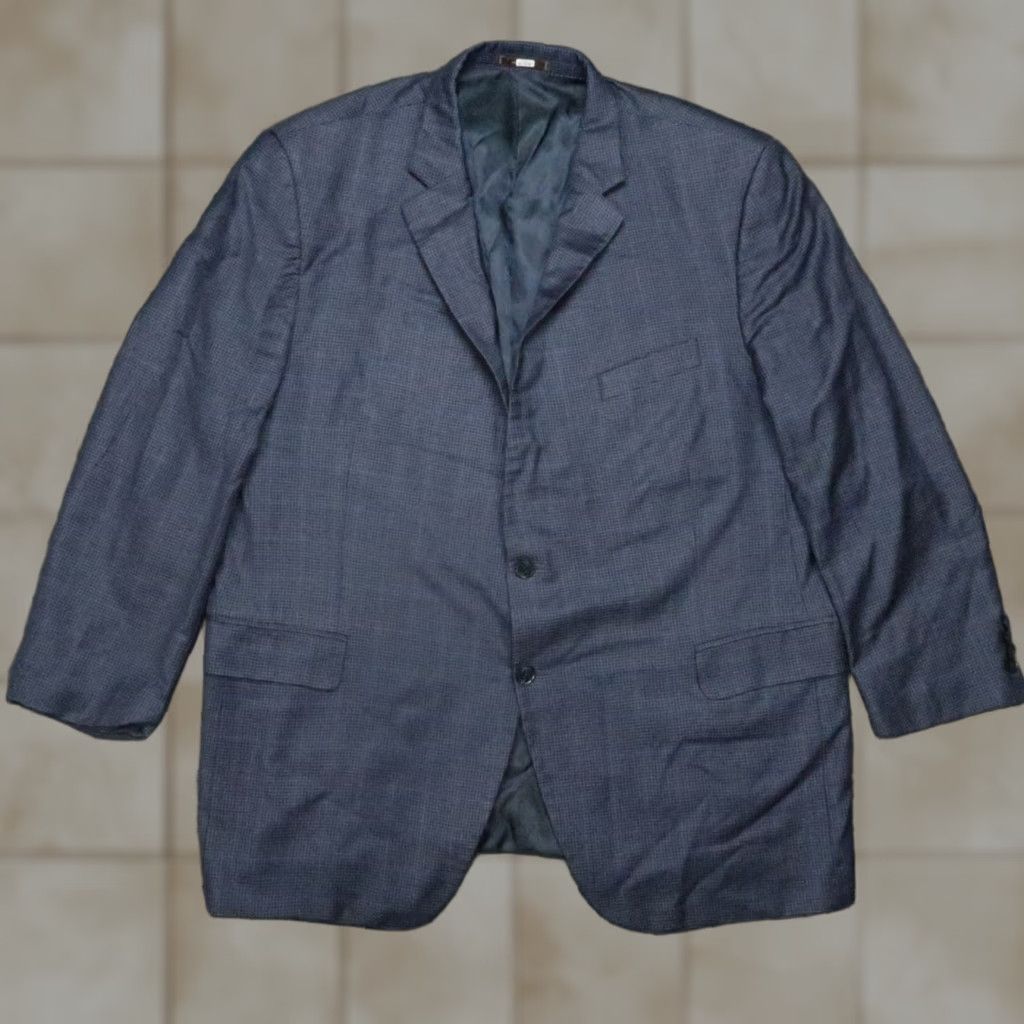 Peter Millar VINTAGE Peter Millar Blazer Men 50 Regular Fit Wool Gingham Check Long Sleeve Double Vented Suit Jacket Size 50R - 1 Thumbnail