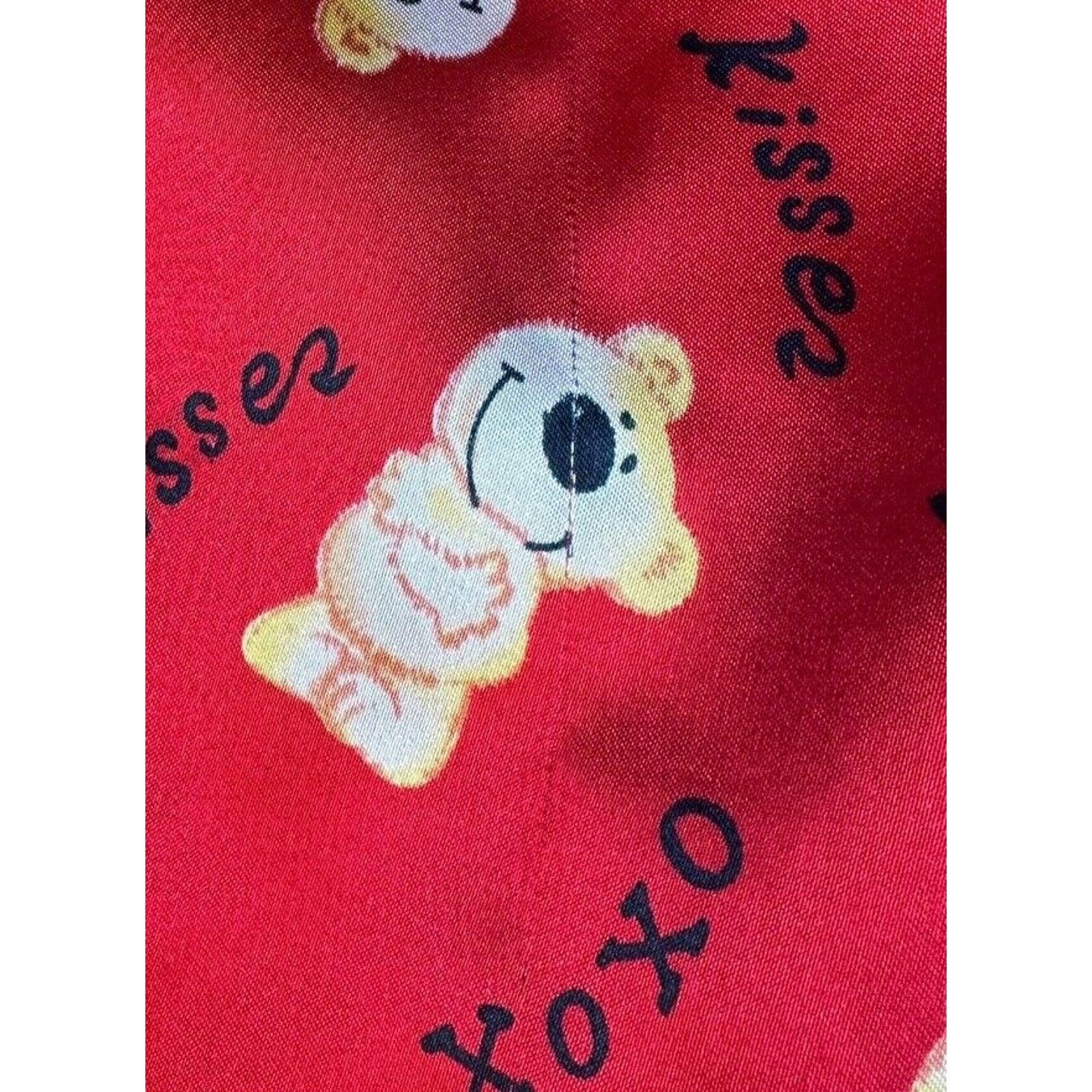 Other Fashion Bug Red Teddy Bear Satiny Pajama Set 90s Y2K Sz S Size ONE SIZE - 4 Thumbnail