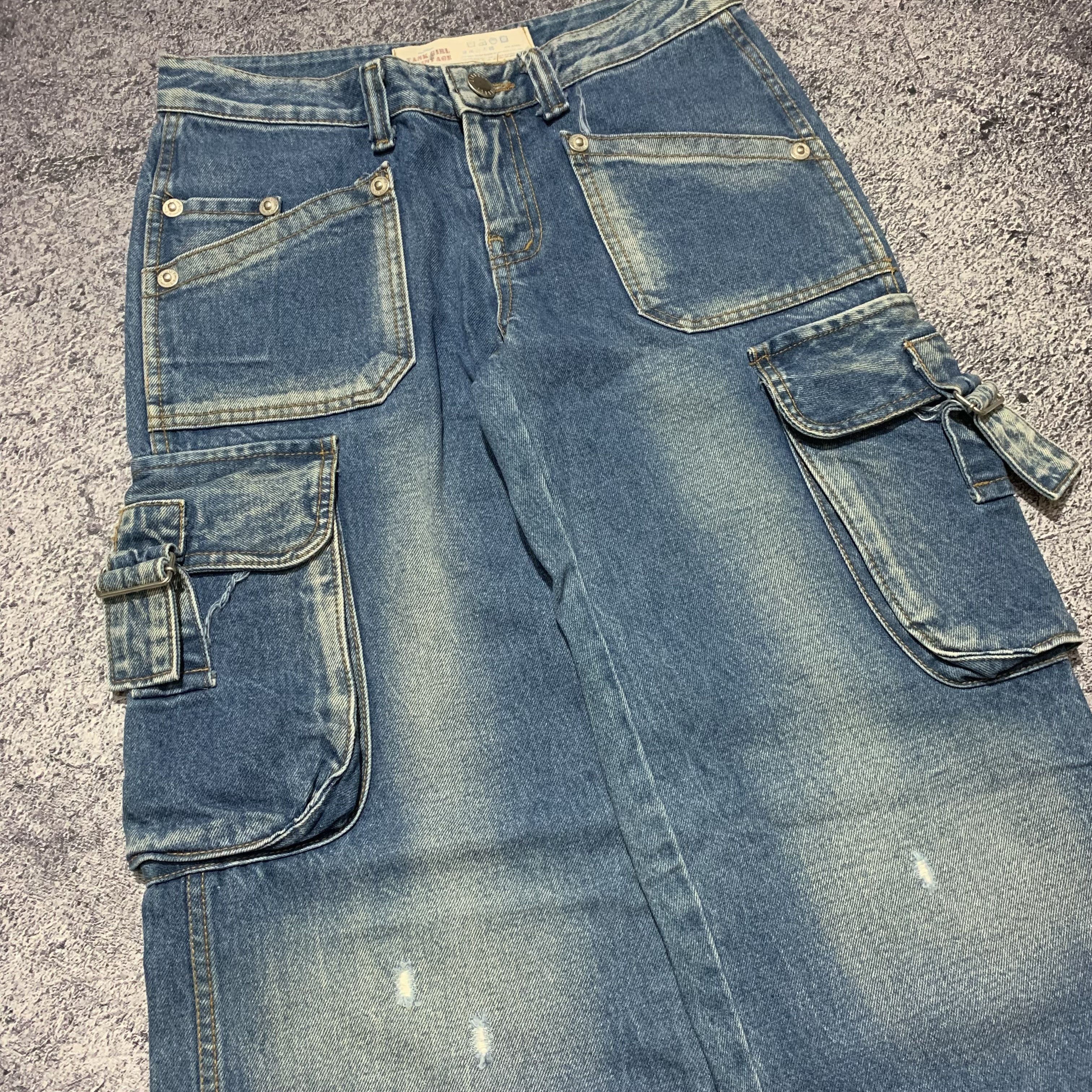 Japanese Brand 2000s Archive Ifsix Tactical Multipocket Wash Jeans Cargo Size US 29 - 3 Thumbnail