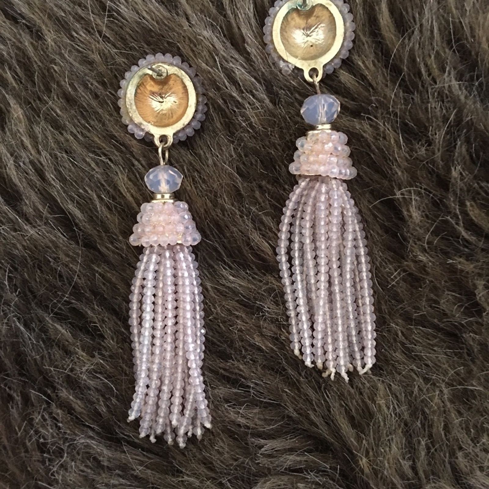 Vintage Vintage 80s opal tone seed bead tassel earrings Size ONE SIZE - 4 Thumbnail