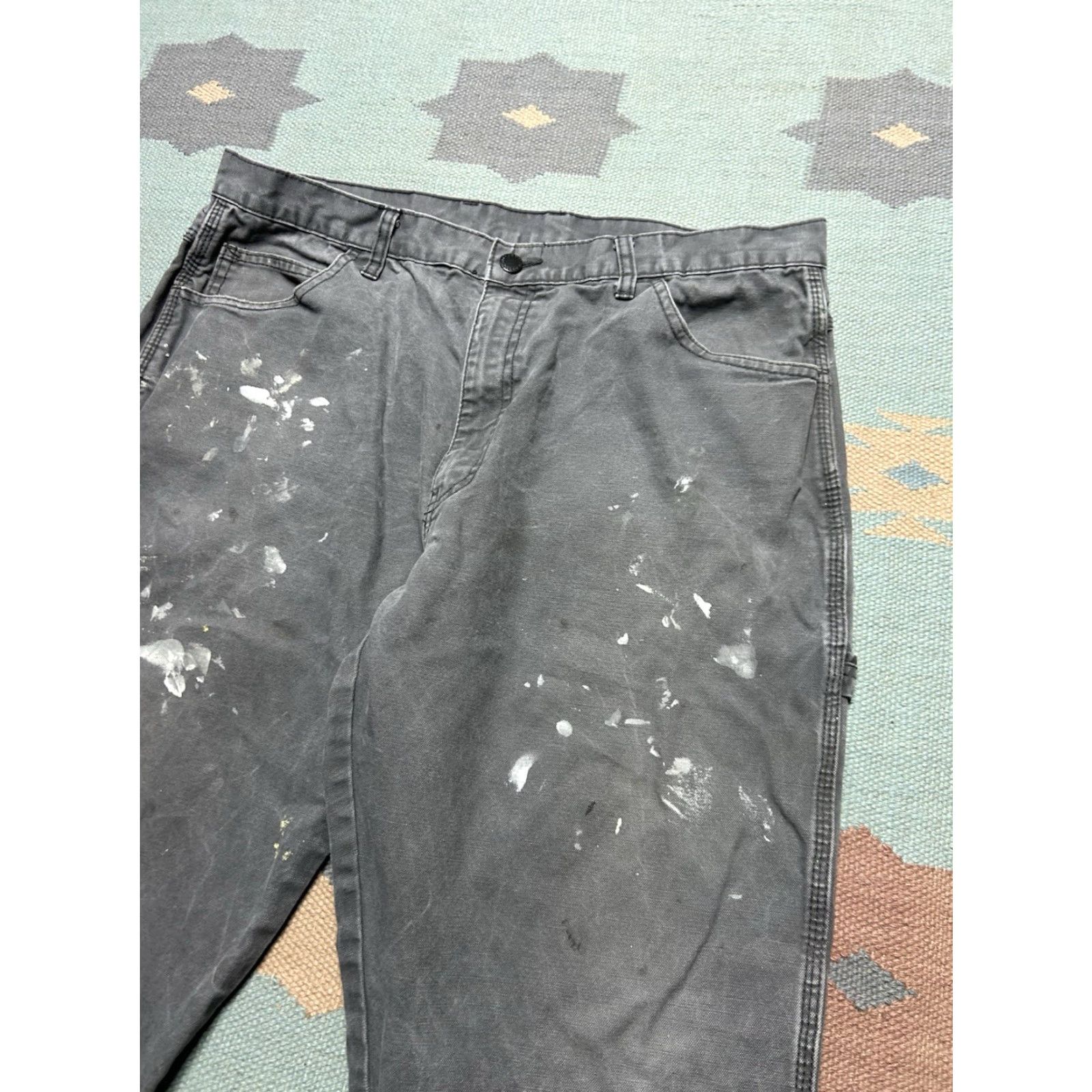 Dickies VINTAGE Dickies Canvas Carpenter Pants Paint Distressed Gray 36x29 Regular Men's Pants Square 9" Leg Opening 29" Inseam Size US 36 / EU 52 - 4 Thumbnail